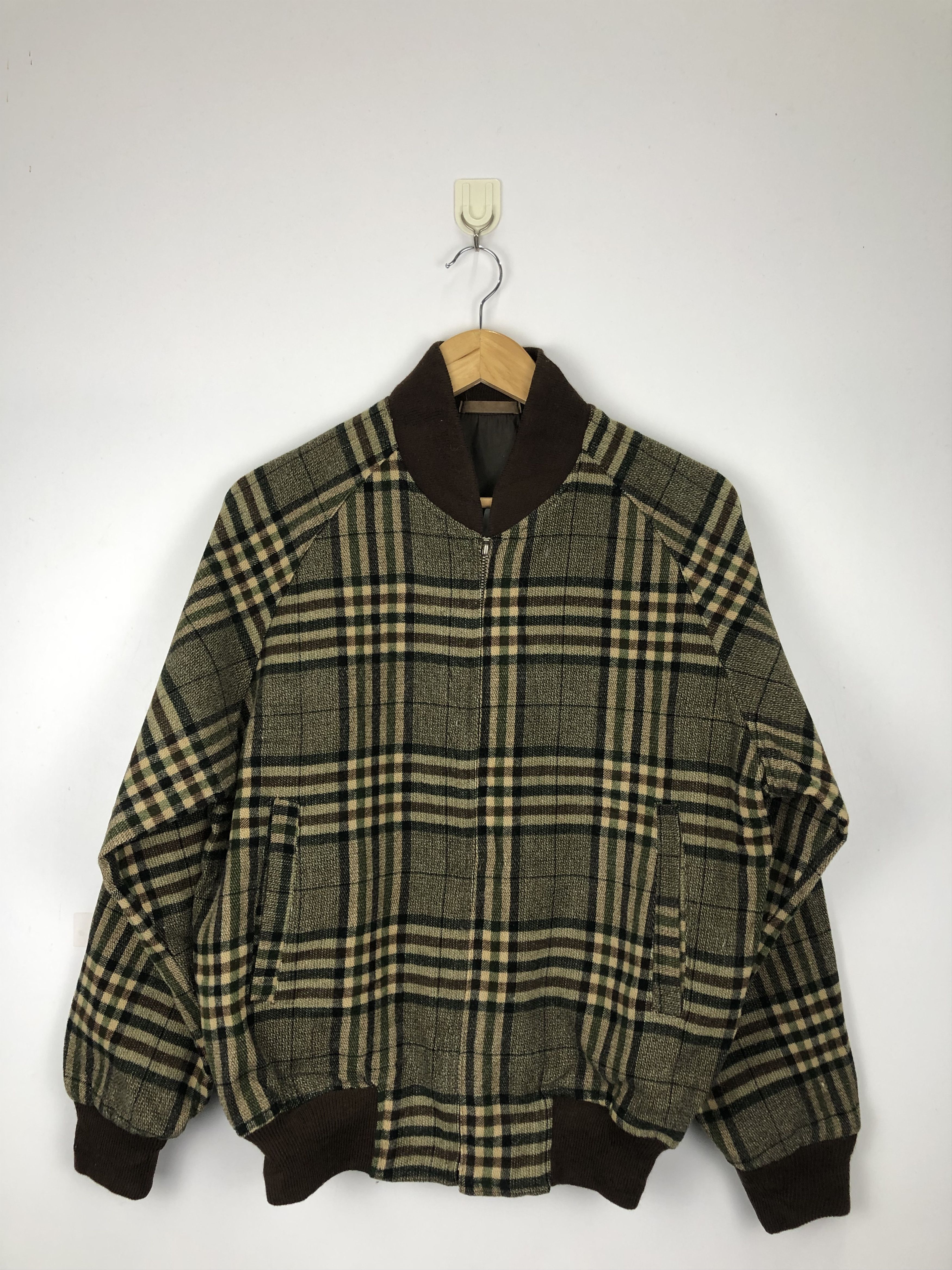 Vintage Vintage 90s Japanese Brand Zipper Plaid Varsity Jacket V0412 Size US M / EU 48-50 / 2 - 1 Thumbnail