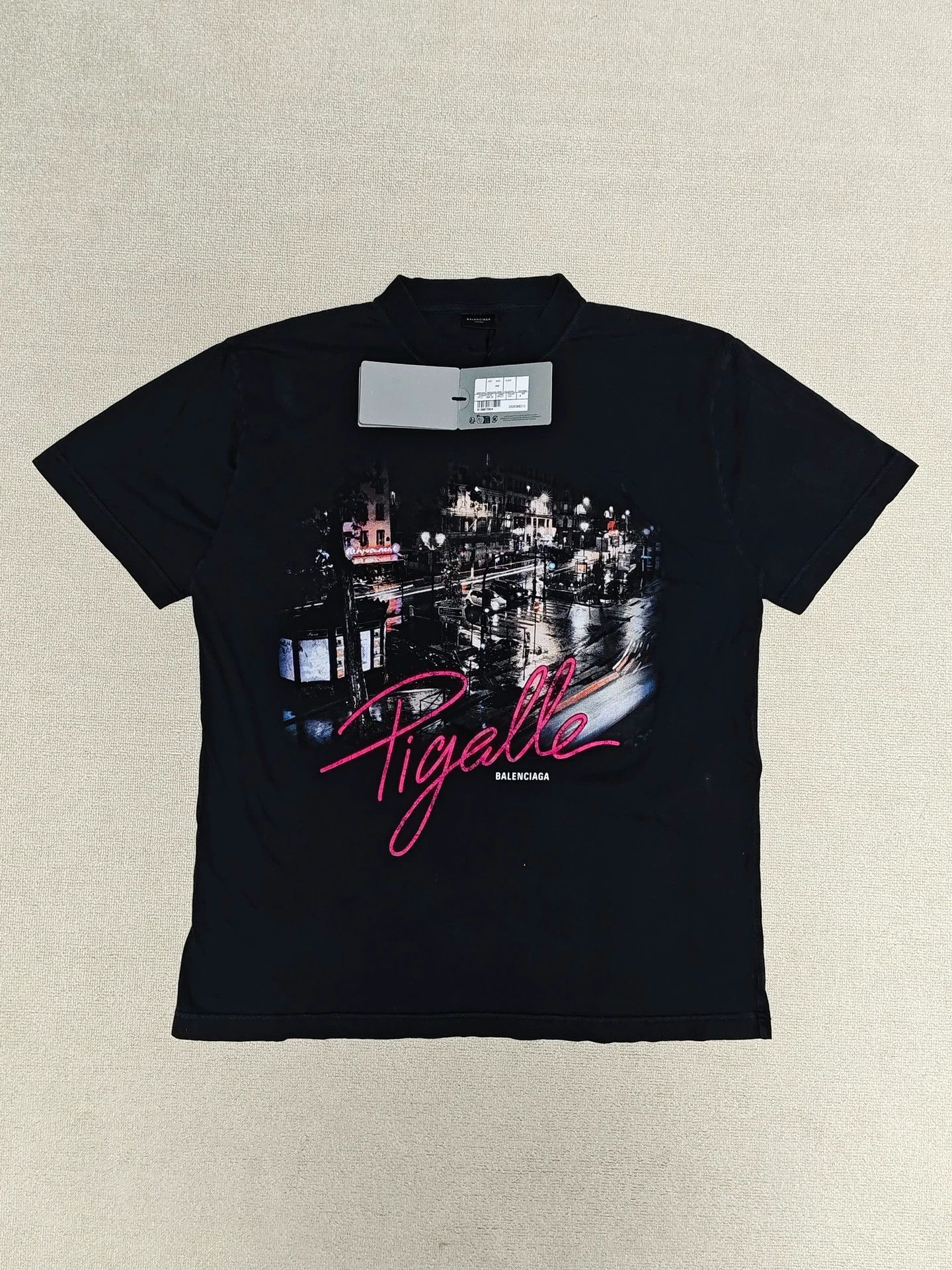 Balenciaga Balenciaga 24fw Paris Pigalle Street Night Scene Vintage Short Sleeve Size US S / EU 44-46 / 1 - 1 Thumbnail