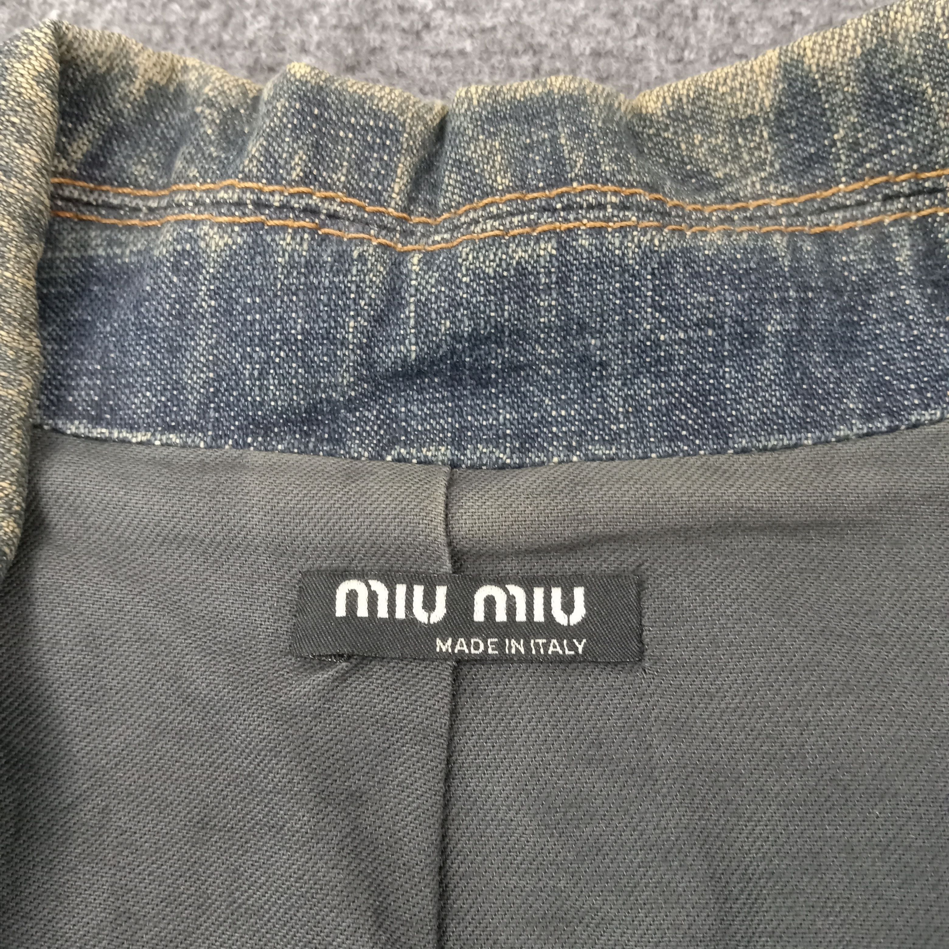 Miu Miu Miu Miu Italian Brand Denim Jacket C256N2 Size XS / US 0-2 / IT 36-38 - 3 Thumbnail