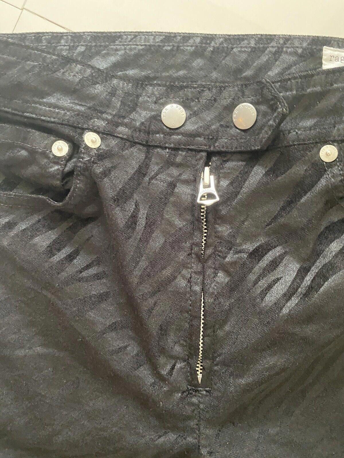 Rag & Bone Rag & Bone Nina Zebra Stripe High Rise Skinny Black Jean 27 Size 27" / US 4 / IT 40 - 6 Thumbnail