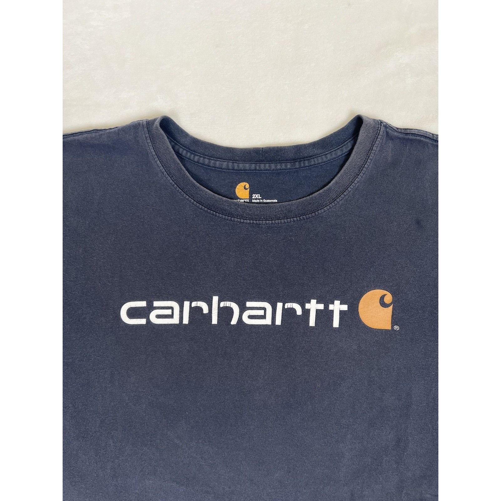 Carhartt Vintage Carhartt T-Shirt Size 2XL Navy Blue Spell Out Staine Size US XXL / EU 58 / 5 - 2 Thumbnail