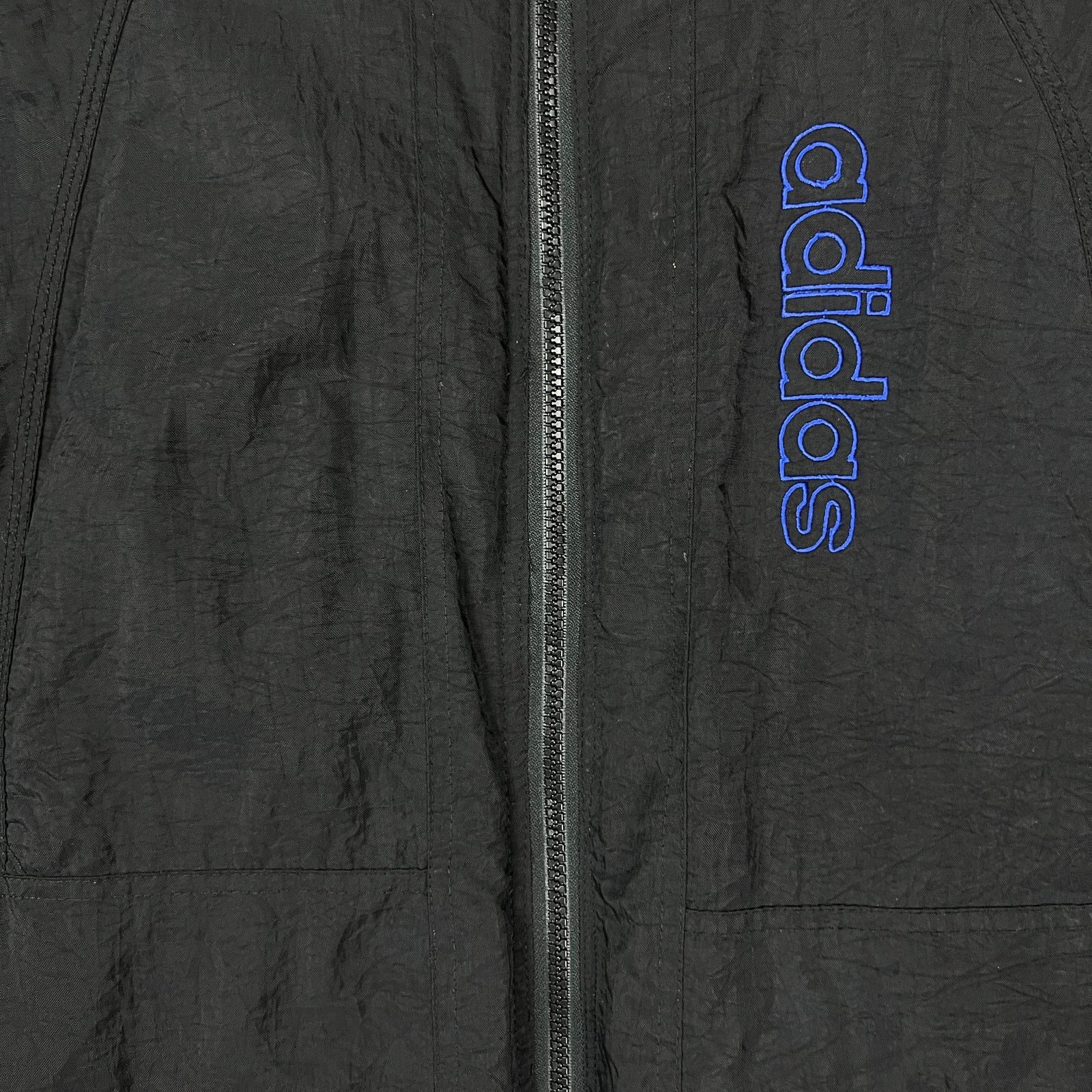 Adidas × Vintage Vintage Adidas Jacket Large Stripe Spell Out Oversized 90s Size US L / EU 52-54 / 3 - 3 Thumbnail
