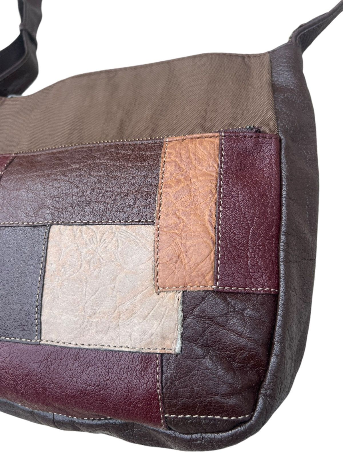 Japanese Brand Vintage Ibiza Japan Patina Patchwork Leather Bag Size ONE SIZE - 8 Thumbnail