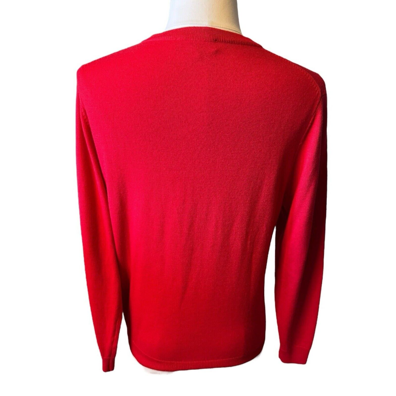 Turnbury Turnbury Merino Wool Men's Long Sleeve Sweater Red V-Neck Size US M / EU 48-50 / 2 - 5 Thumbnail