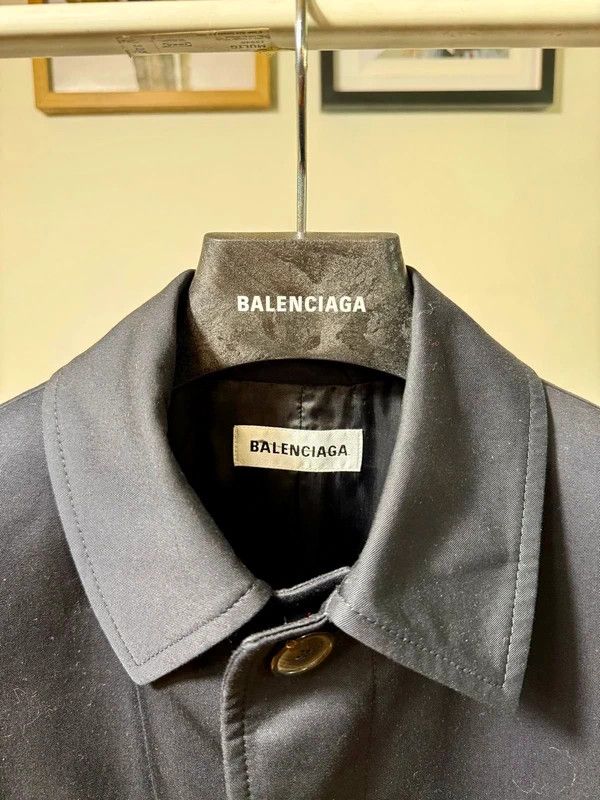 Balenciaga Balenciaga 2018 Black Cotton Hip Belted Spring Coat Size XS / US 0-2 / IT 36-38 - 2 Thumbnail