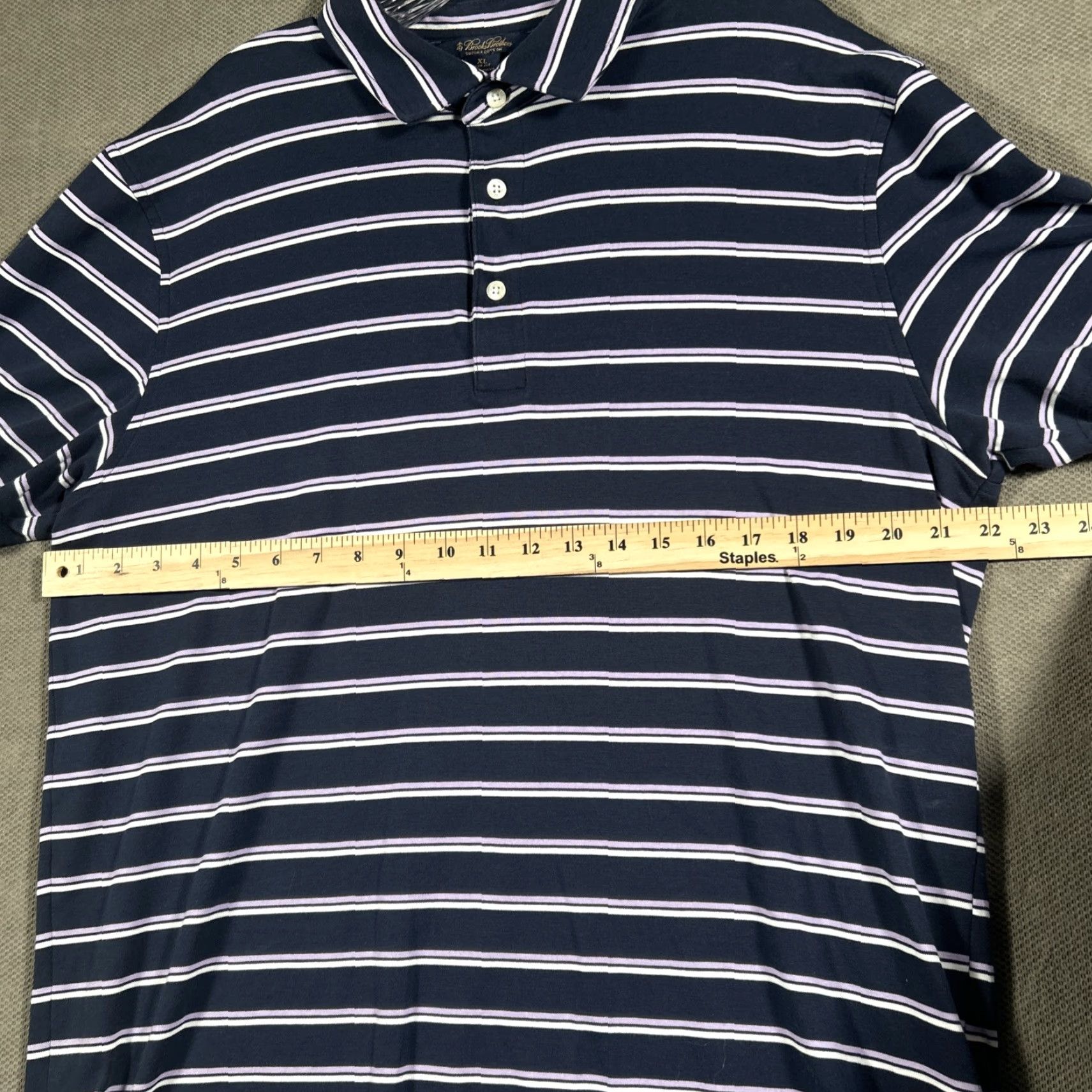 Brooks Brothers Brooks Brothers Polo Shirt Mens XL Slim Fit Blue Striped Short Sleeve Size US XL / EU 56 / 4 - 6 Thumbnail