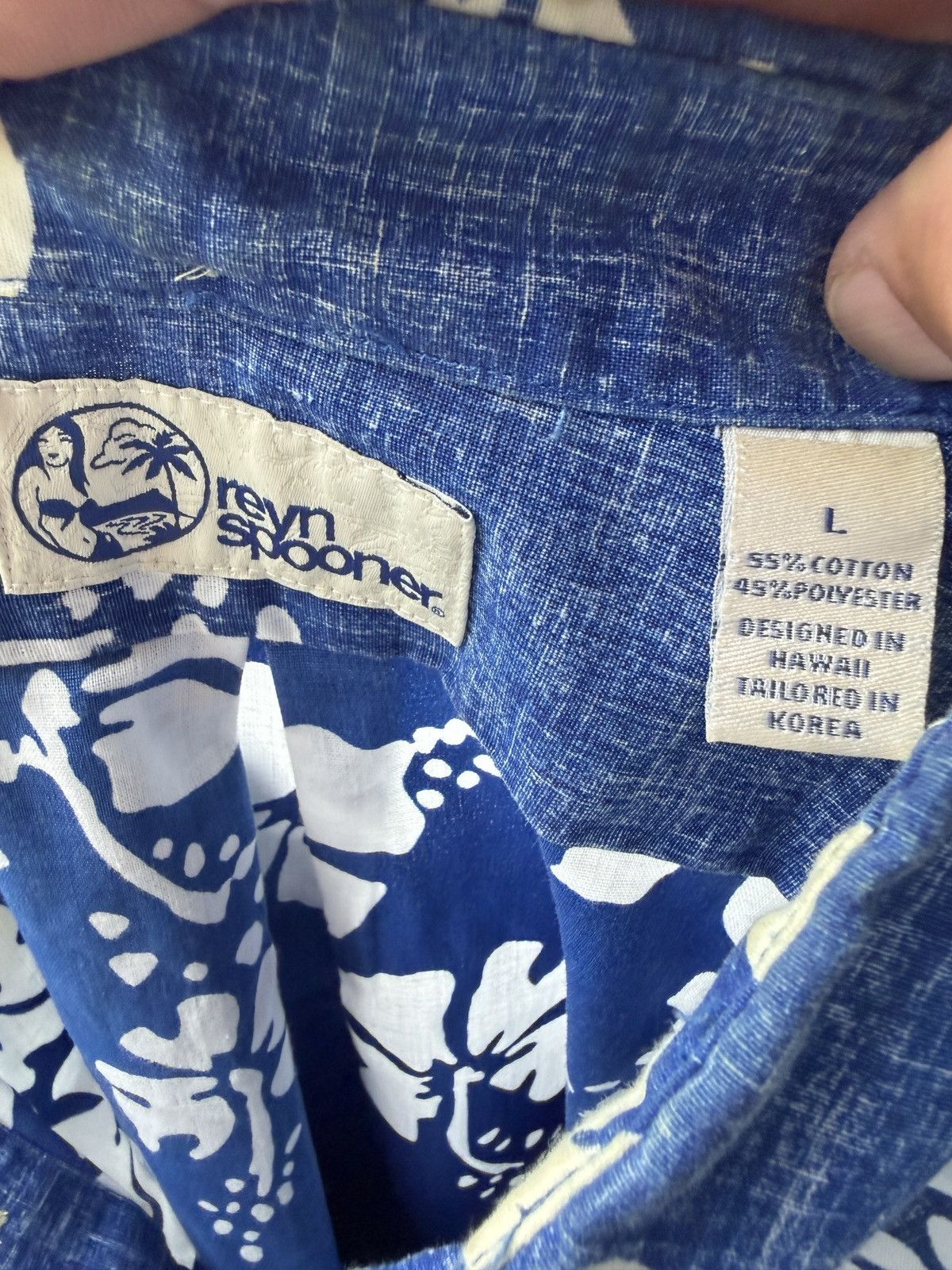 Reyn Spooner PreOwned Reyn Spooner Hawaiian Print Blue/White Men's L Size US L / EU 52-54 / 3 - 4 Thumbnail