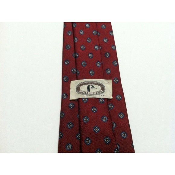 Bert Pulitzer BERT PULITZER MENS BURGUNDY 100%SILK TIE WIDTH: 3" Size ONE SIZE - 2 Thumbnail