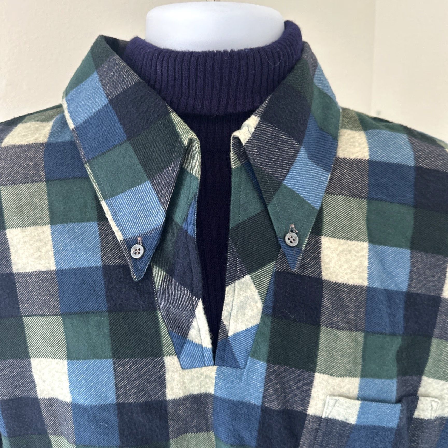 Vintage VINTAGE David Harris Turtle Neck Western Shirt Mens Large Plaid Flannel 70s T6 Size US L / EU 52-54 / 3 - 2 Thumbnail
