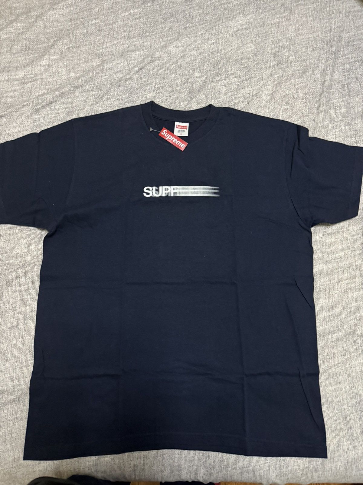 Supreme Supreme ss16 motion logo tee T-shirt navy Size US XL / EU 56 / 4 - 1 Thumbnail