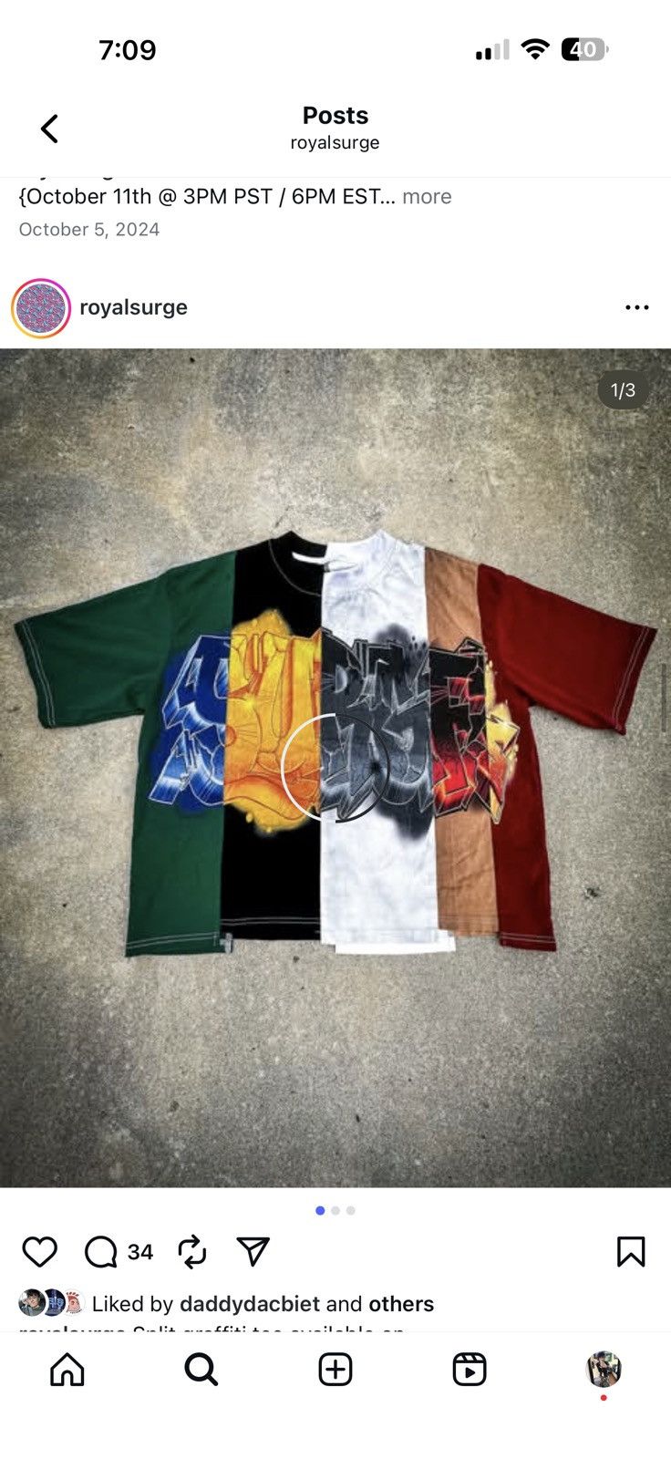 Other Royal Surge “Split Graffiti” Tee *RARE* Size US S / EU 44-46 / 1 - 1 Thumbnail