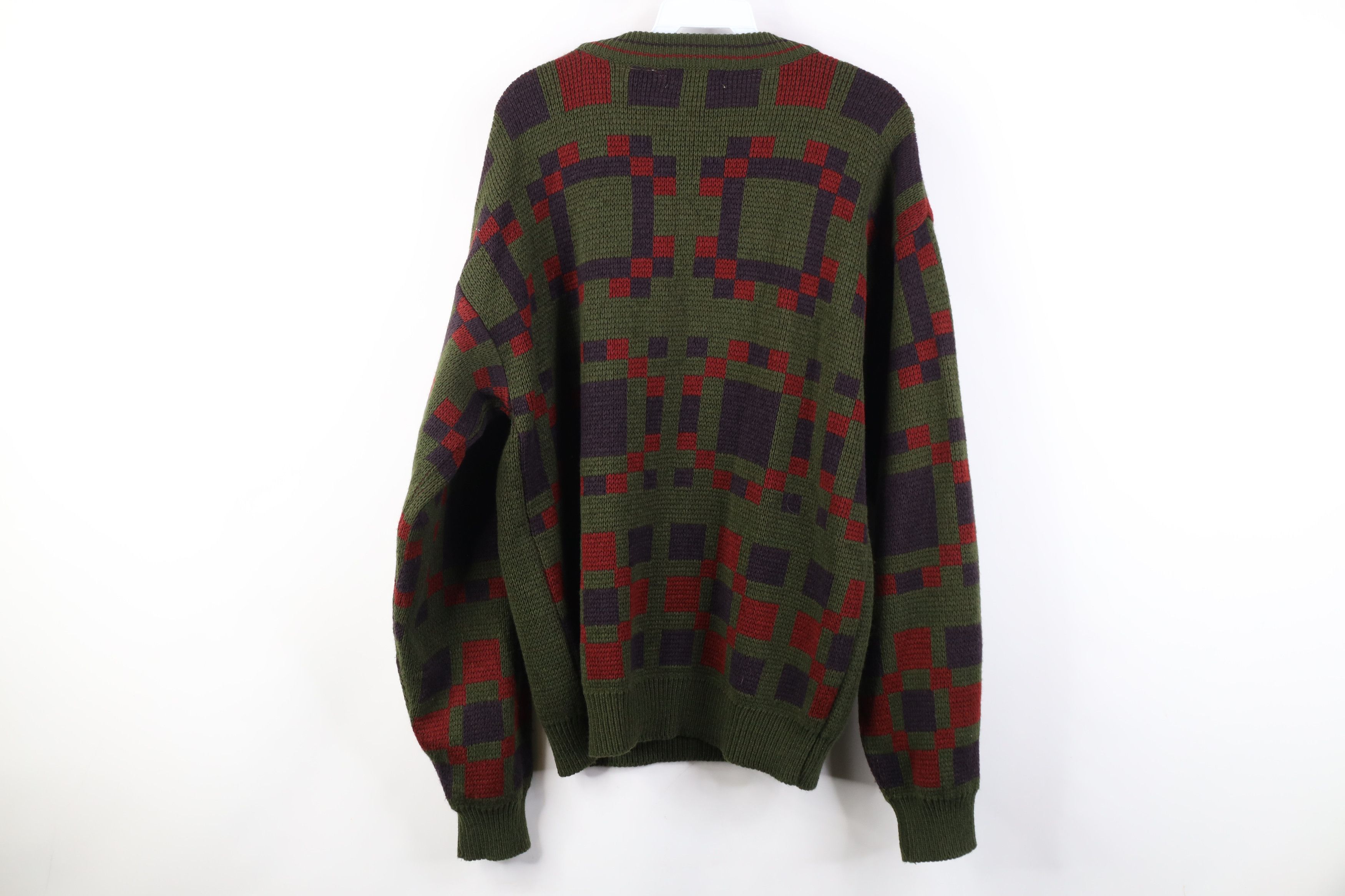 Vintage Vintage 90s Streetwear Geometric Knit Crewneck Sweater Size US L / EU 52-54 / 3 - 10 Thumbnail