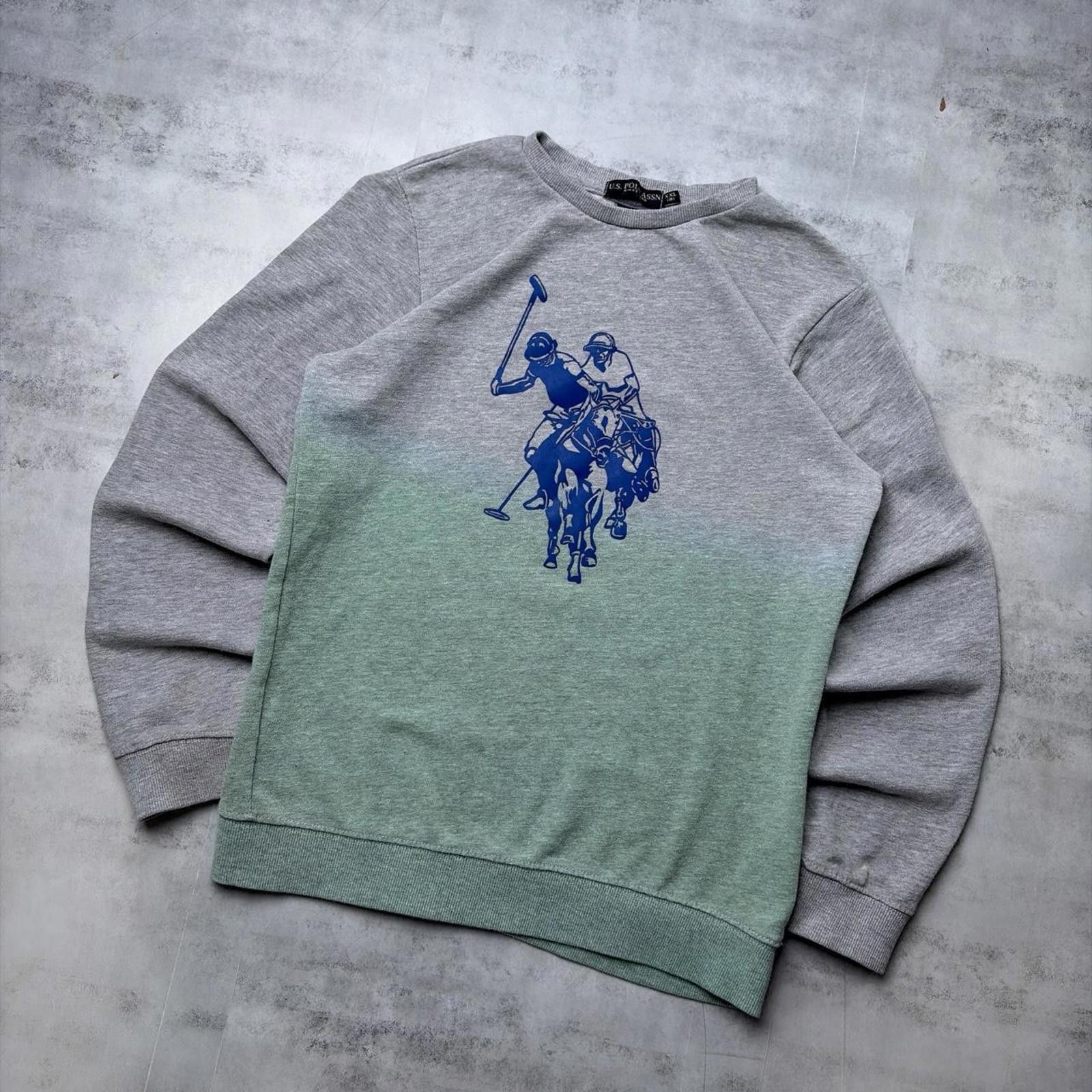 U.S. Polo Assn. Y2K Grey U.S. Polo Assn Grunge Big Pony Crewneck Sweater Size US S / EU 44-46 / 1 - 2 Thumbnail
