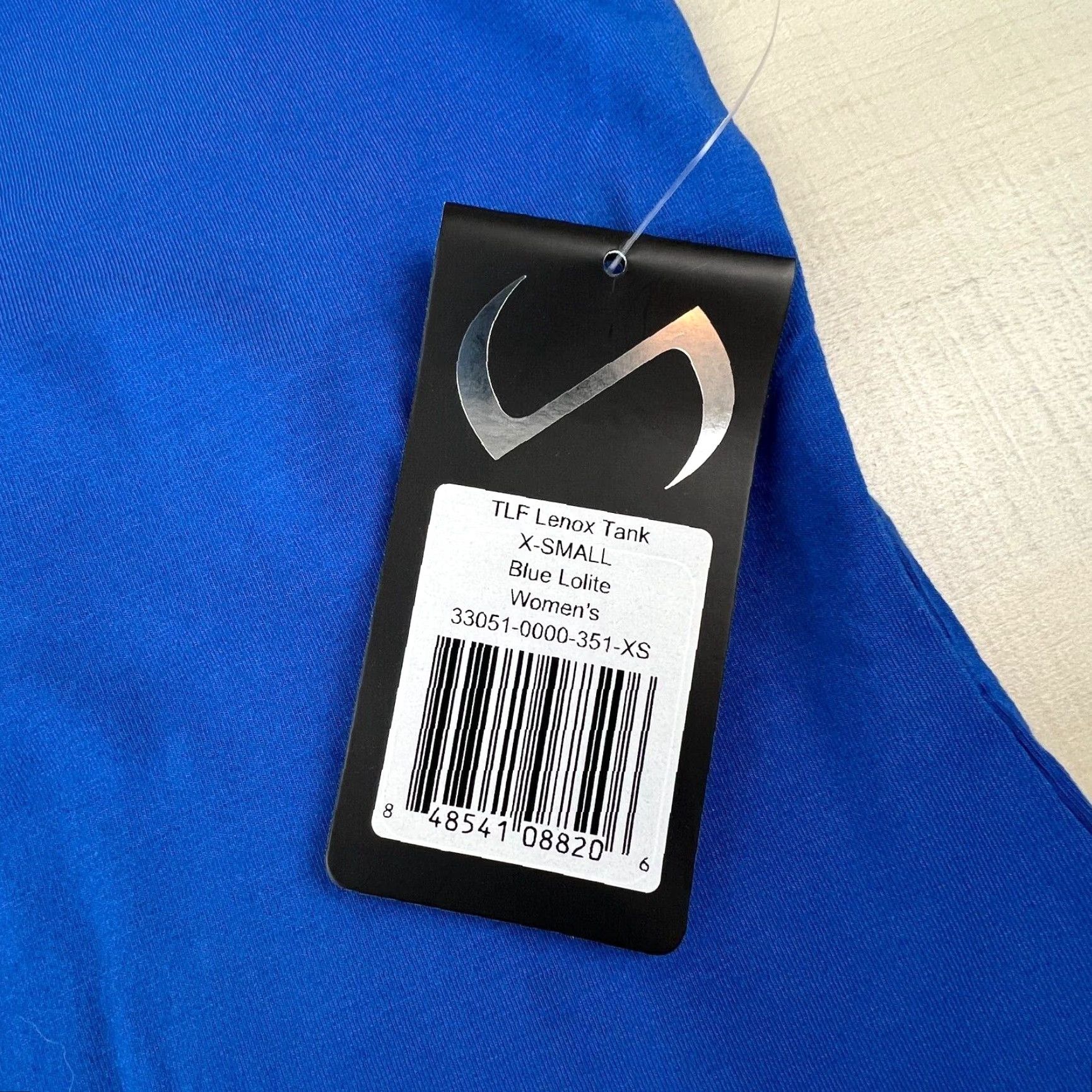 Vintage TLF Women's Athletic Tank Top XS Blue Built-In Bra Yoga Activewear Sleeveless Square Neck Mens Size XS / US 0-2 / IT 36-38 - 4 Thumbnail