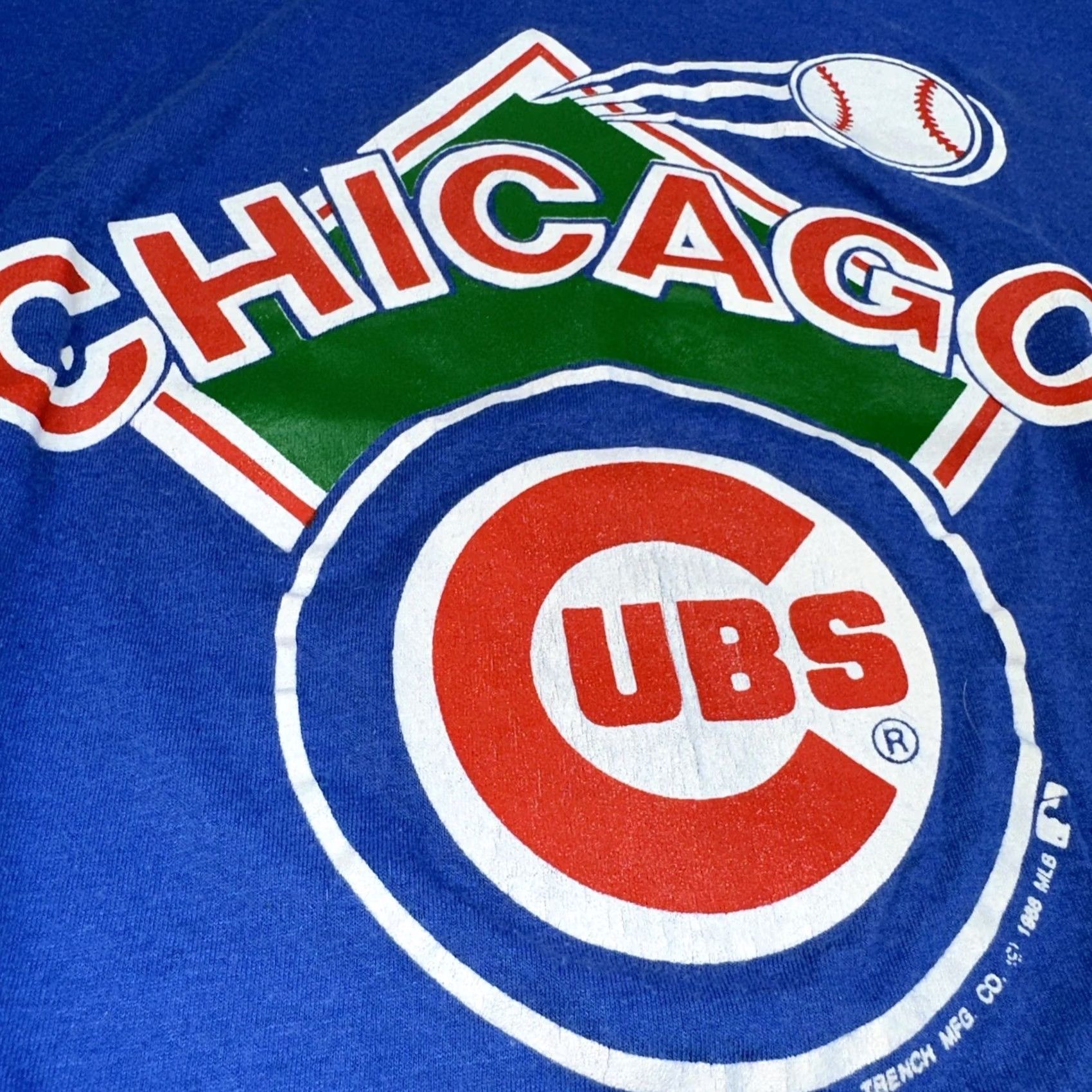 Vintage VINTAGE Screen Stars Men’s T-Shirt Cubs 1988 Blue M Silk Shirts Cubs Fans Mens Size US M / EU 48-50 / 2 - 4 Thumbnail