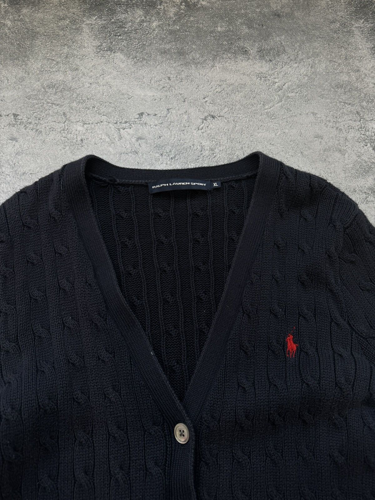 Polo Ralph Lauren × Vintage Vintage Polo Ralph Lauren Cable-Knit Cardigan Dark Blue Size US M / EU 48-50 / 2 - 5 Thumbnail