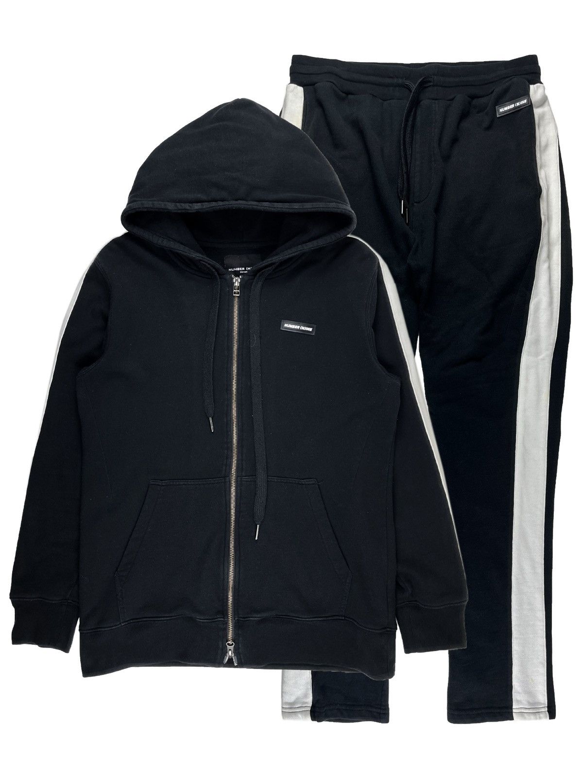 image of Number N Ine Number (N)Ine Black Tracksuit Hoodie And Pants, Men's (Size Small)