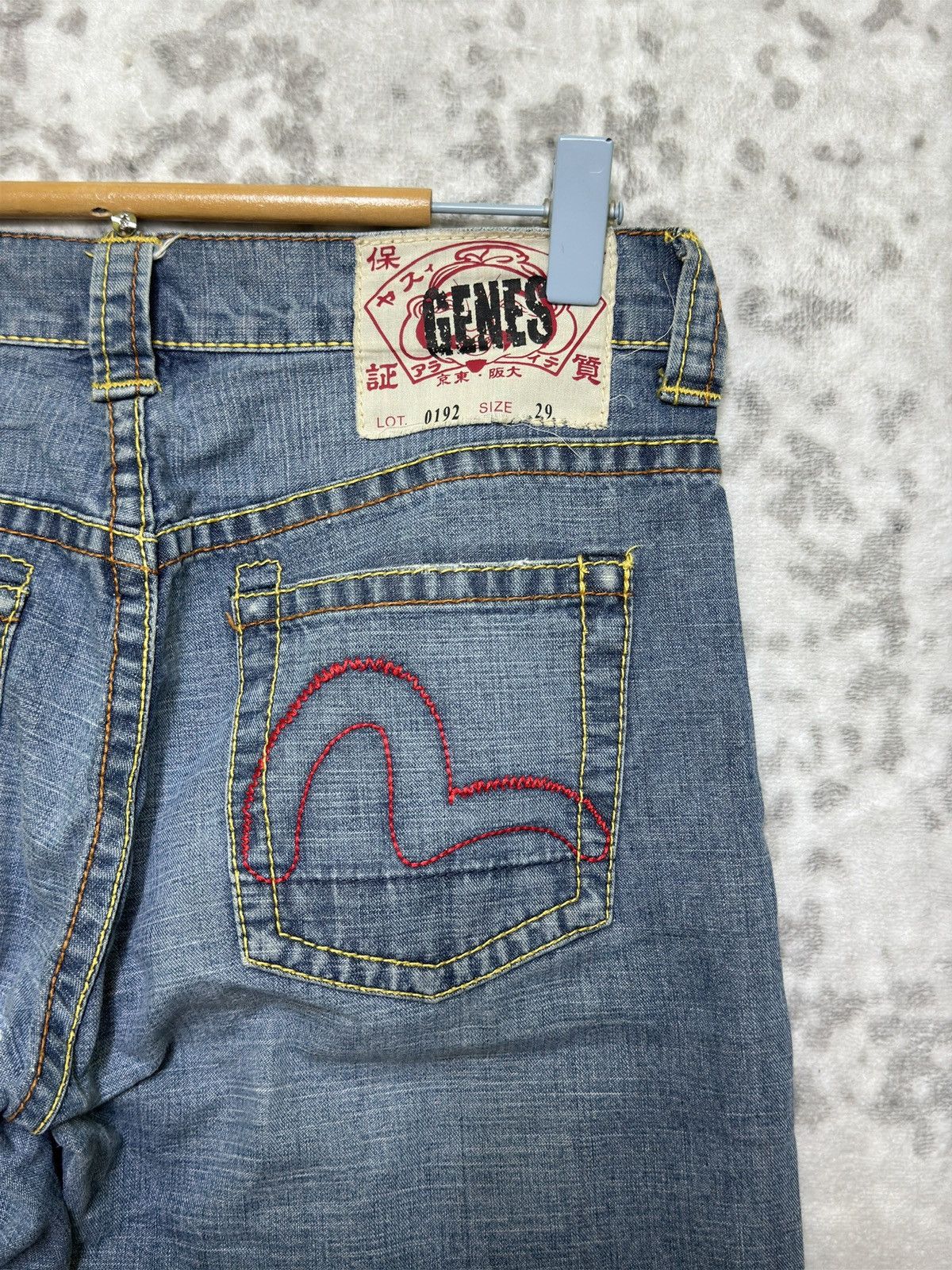Evisu Evisu GENES Flare Jeans Red Stitches Logo Denim Y2K Archive Size 28" / US 6 / IT 42 - 11 Thumbnail