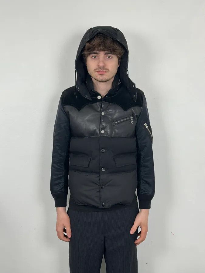 Comme des Garcons AW2013 Comme des Garçons Ganryu Black Leather Hooded Puffer Nylon Jacket Size US S / EU 44-46 / 1 - 4 Thumbnail