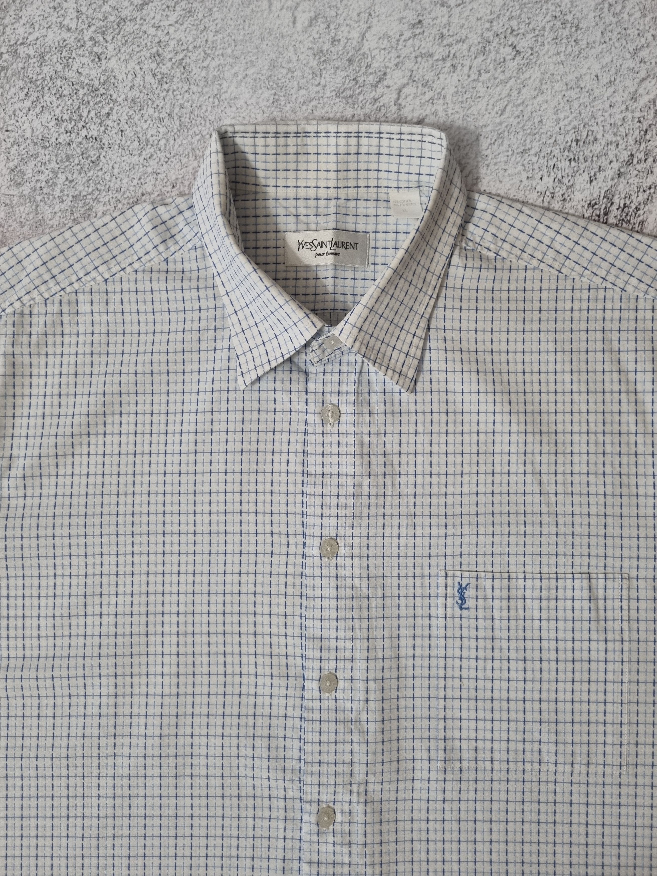 Vintage Vintage Yves Saint Laurent Short Sleeve Shirt Size US XL / EU 56 / 4 - 4 Thumbnail