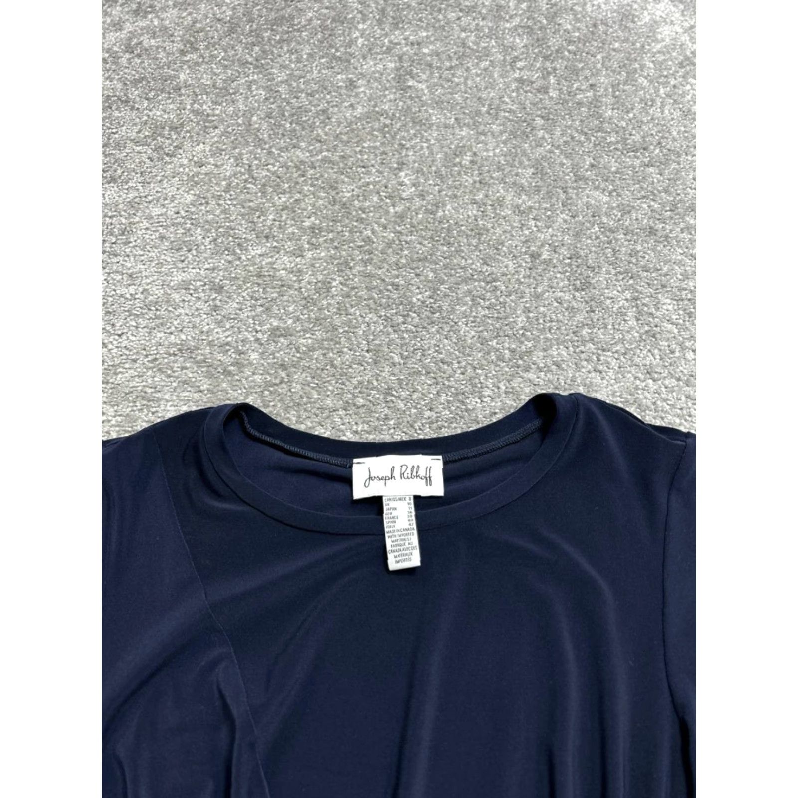 Joseph Ribkoff Joseph Ribkoff T Shirt Womens 8 Blue Flutter Sleeve Knotted Tie Front Crew Neck Short Sleeve Blouse Satin? Size M / US 6-8 / IT 42-44 - 3 Thumbnail