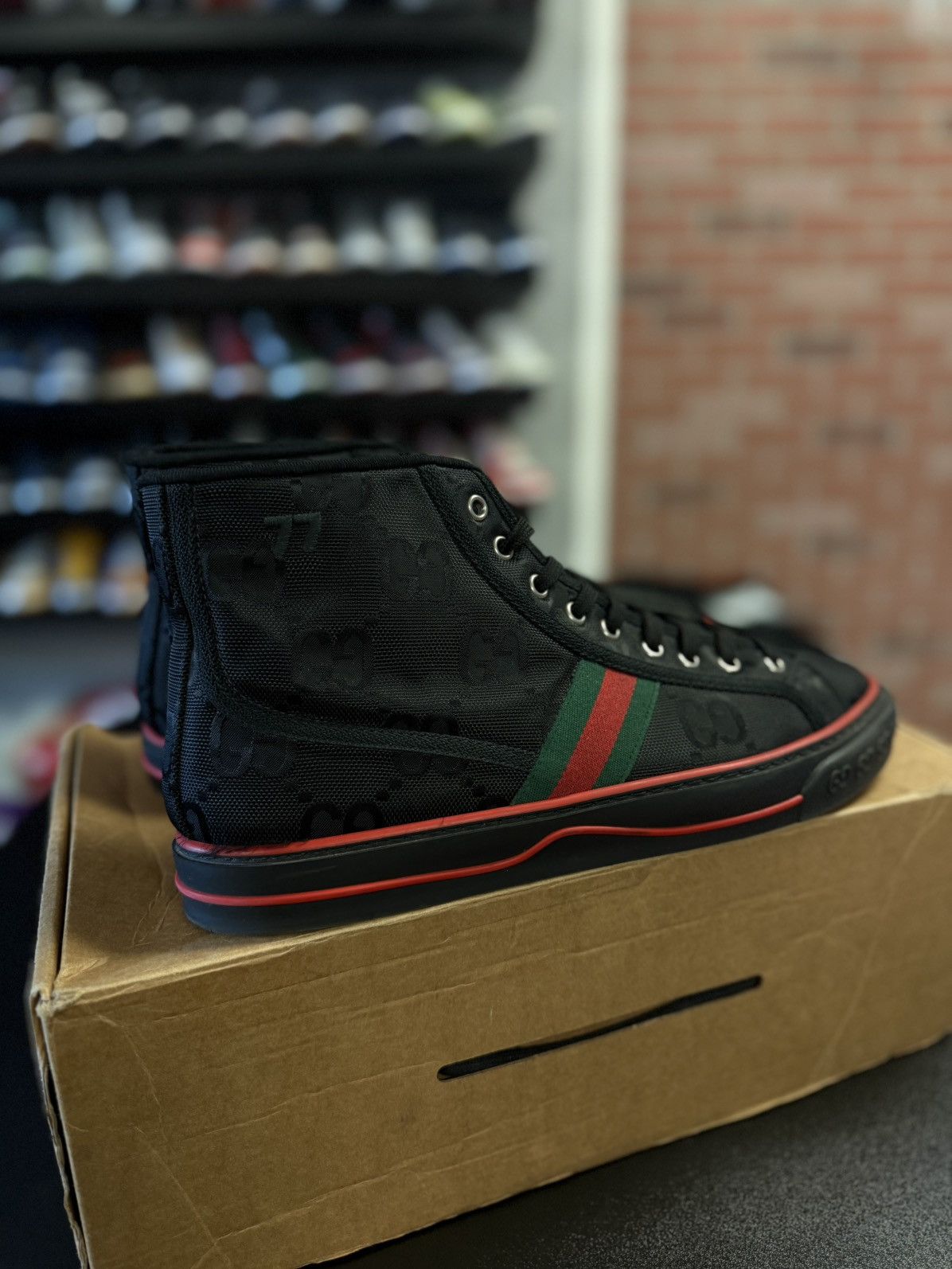 Gucci Gucci High Top Black Tennis Sneakers Size 10G/10.5US Size US 10.5 / EU 43-44 - 2 Thumbnail
