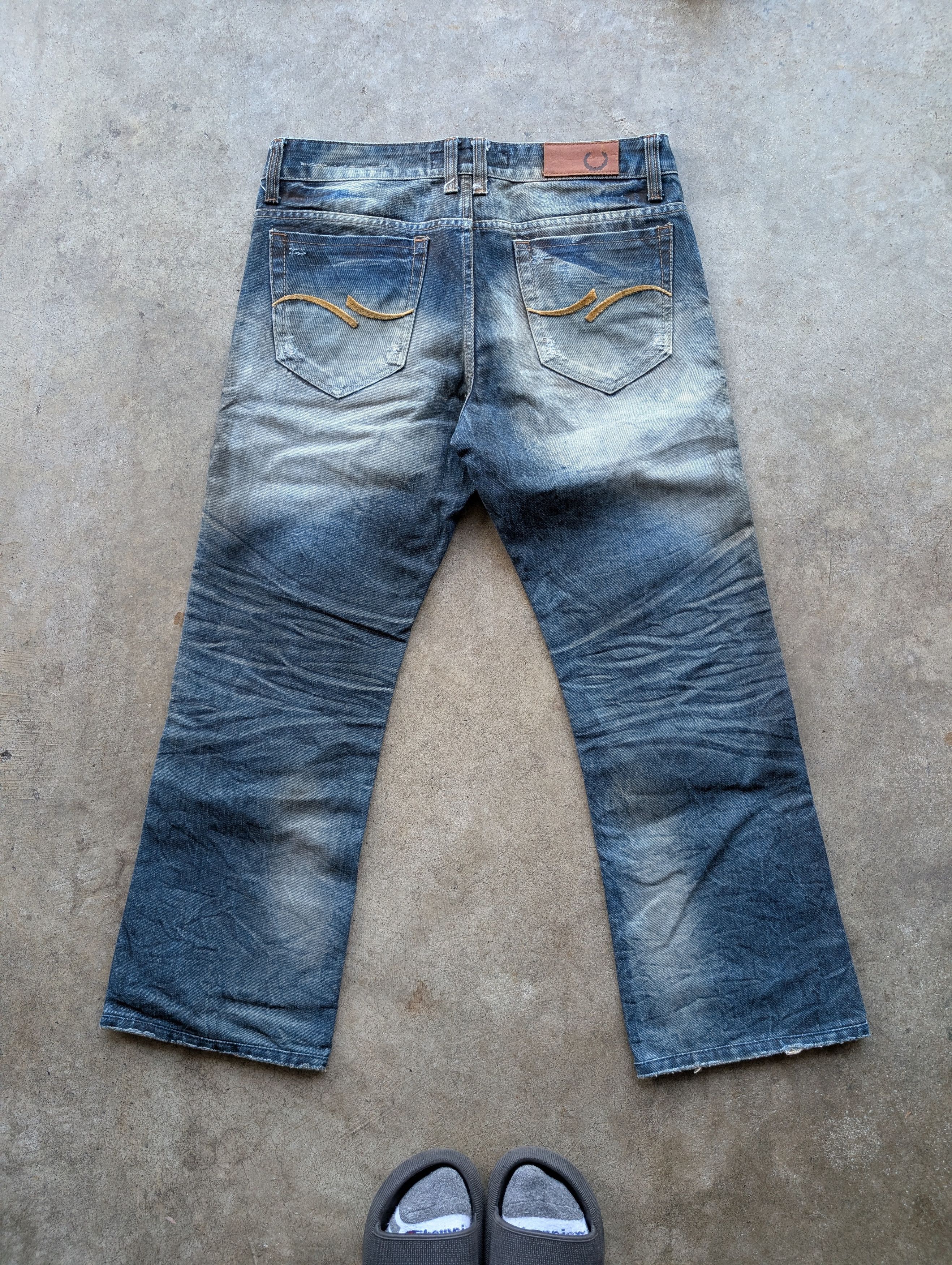 Levi's crazy Y2K mosquito faded bootcut flare archive denim jeans Size US 34 / EU 50 - 2 Thumbnail