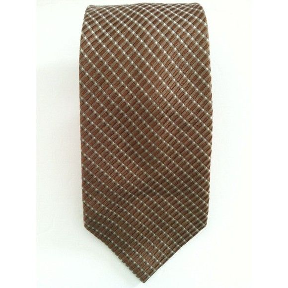 Kenneth Cole KENNETH COLE MENS NEW BROWN 90%SILK TIE WIDTH: 3 3/4" Size ONE SIZE - 2 Thumbnail