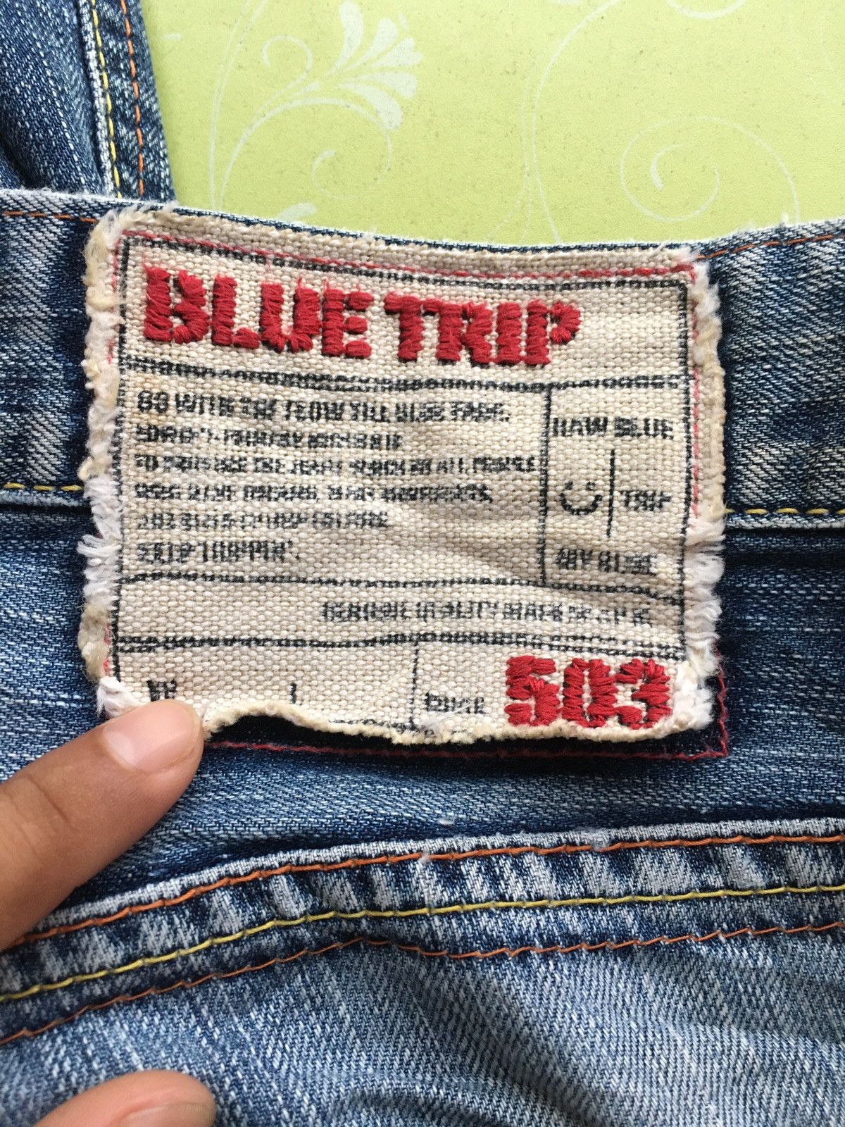 Edwin × Japanese Brand × Vintage Edwin blue trip 503 vintage Size US 34 / EU 50 - 12 Thumbnail