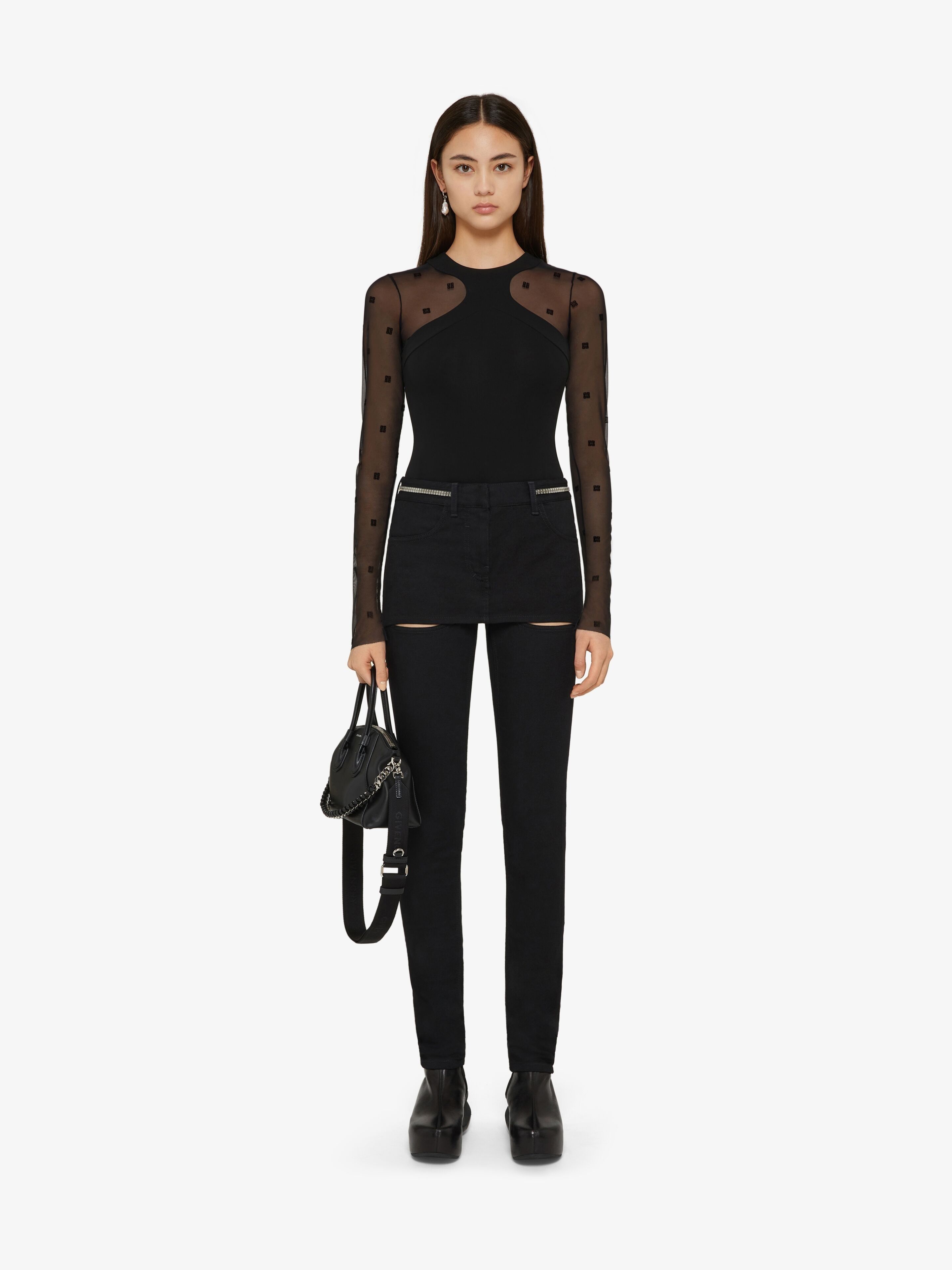 Givenchy o1loc1c0824 Skirt Effect Jeans in Black Size 30" / US 8 / IT 44 - 5 Thumbnail