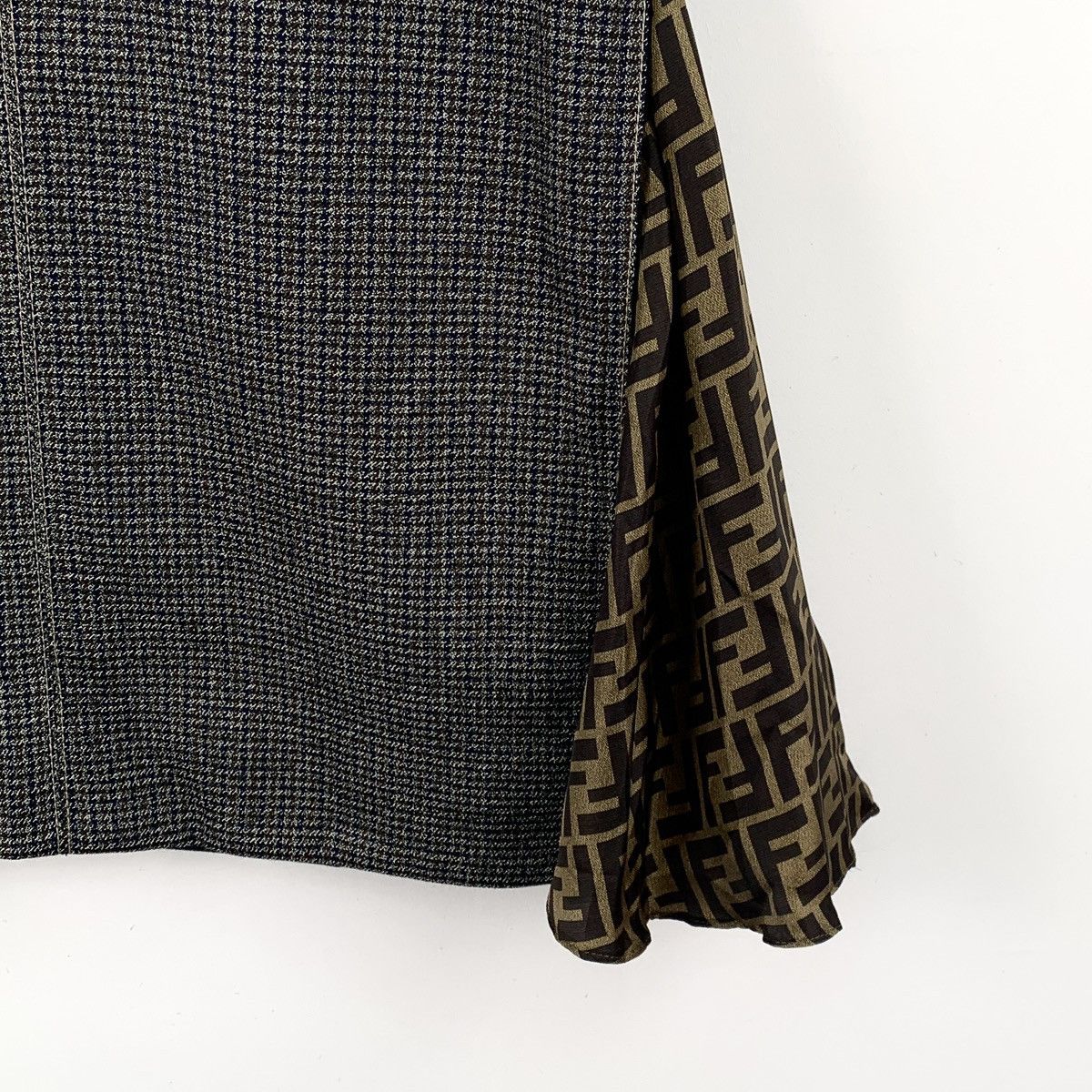 Fendi Fendi Dark Grey Houndstooth Wool Skirt K26WX Size 26" / US 2 / IT 38 - 5 Thumbnail