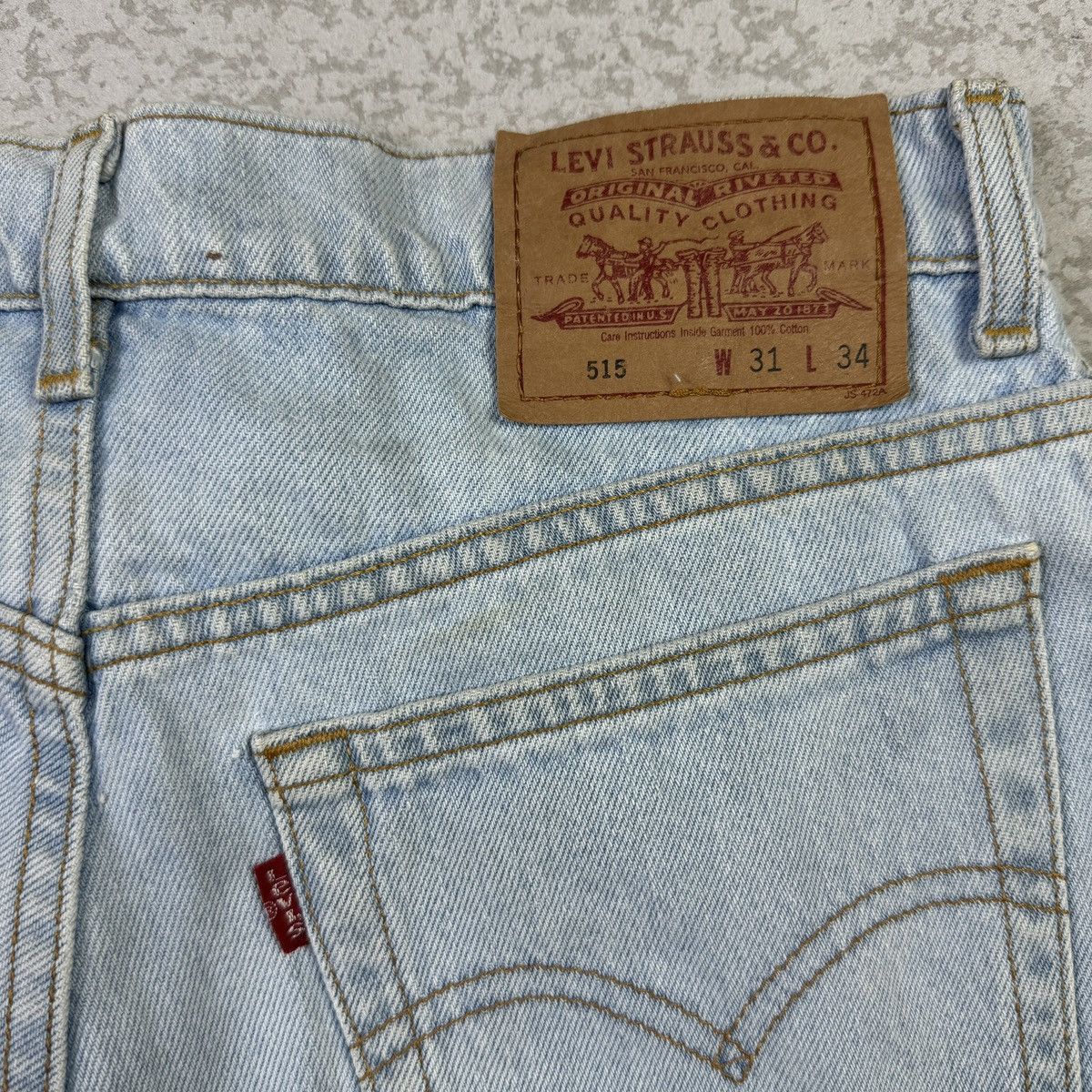 Levi's × Vintage 💥Vintage 90s Levis 515 Sick Blue Wash Denim Pant Size US 29 - 11 Thumbnail