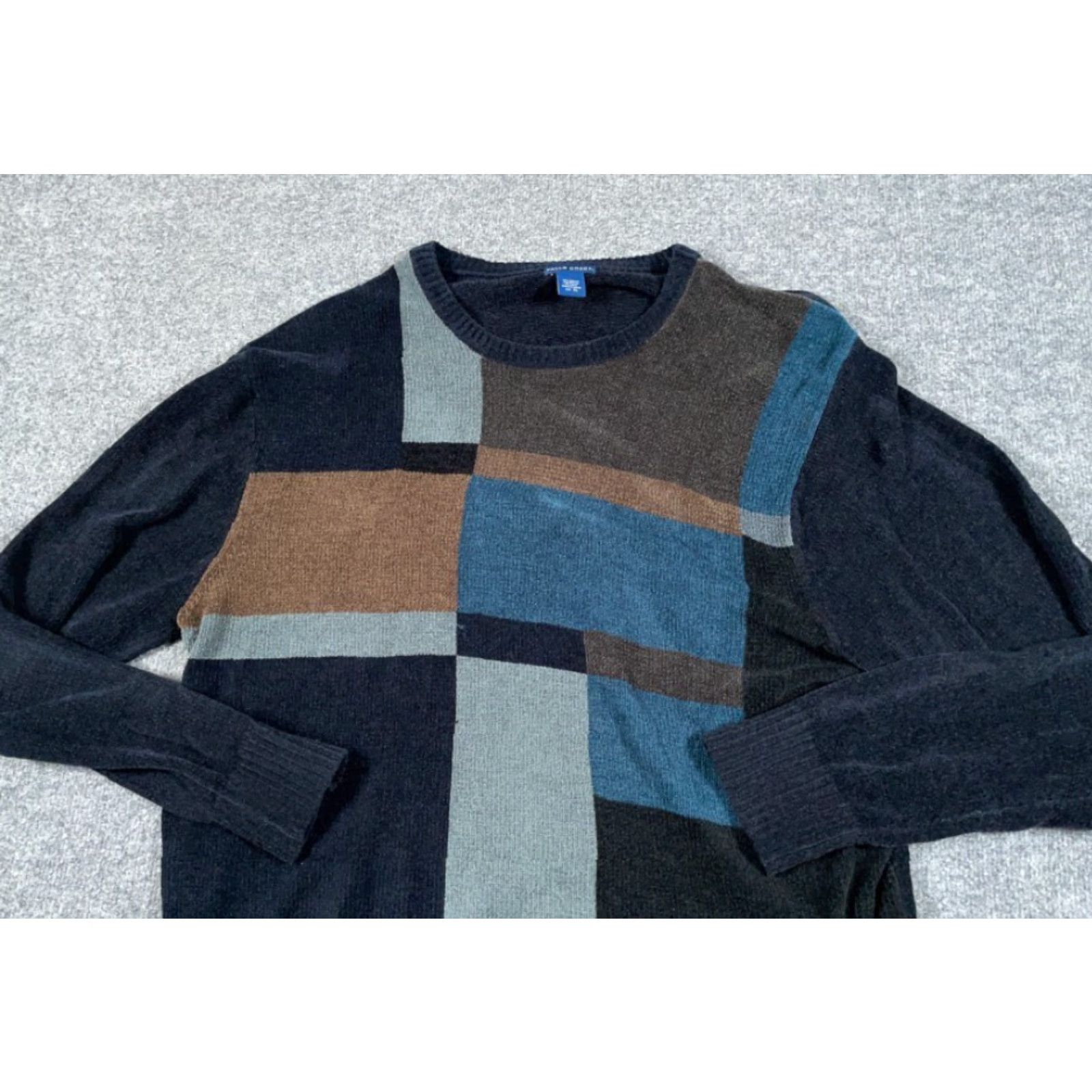 Vintage VINTAGE Falls Creek Sweater Adult XL Black Geometric Crew Neck Pullover Knit Heavyweight 90s Retro Dad Mens Size US XL / EU 56 / 4 - 7 Thumbnail