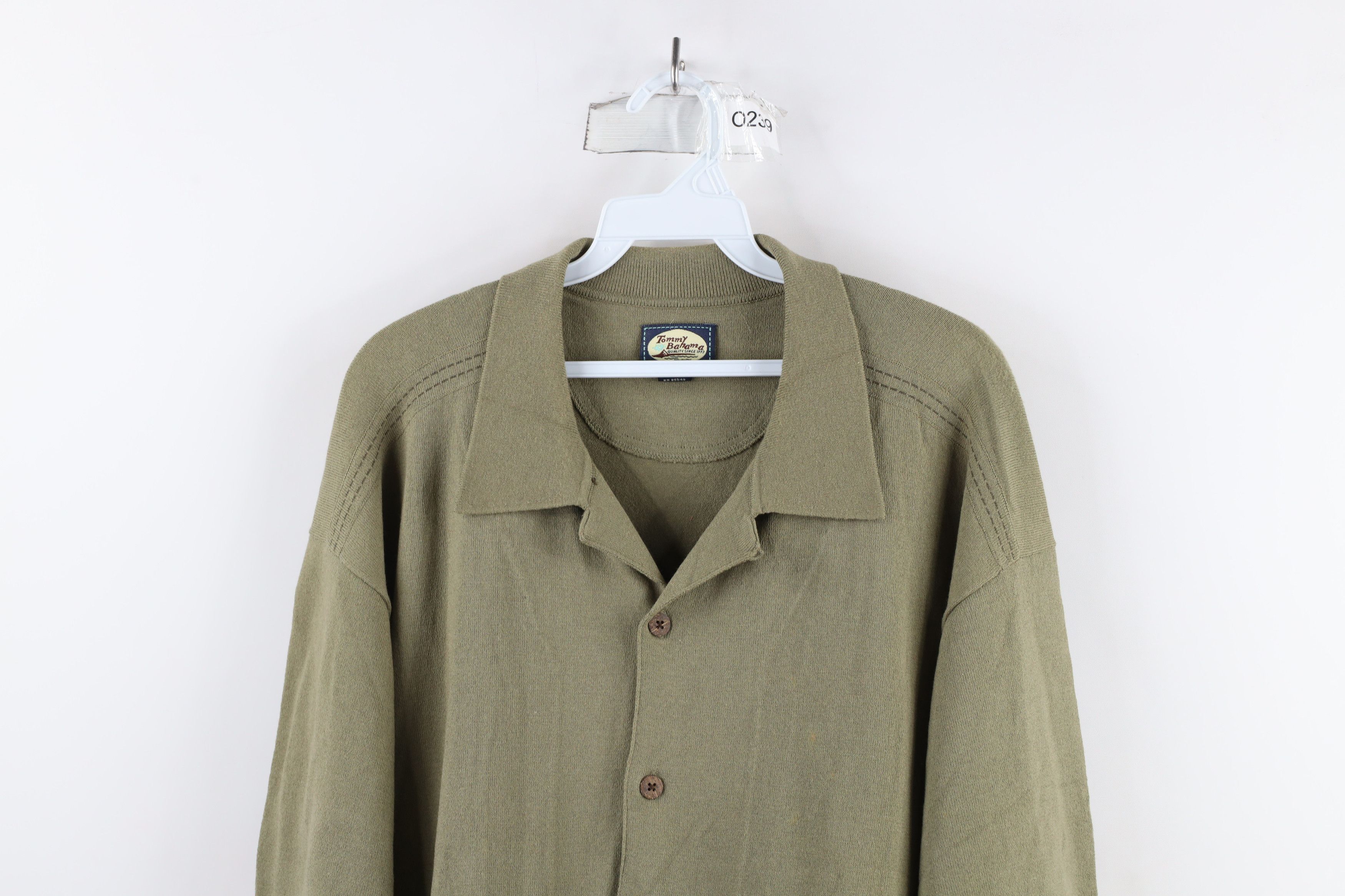 Tommy Bahama × Vintage Vintage 90s Tommy Bahama Looped Collar Button Shirt Green Size US L / EU 52-54 / 3 - 2 Thumbnail