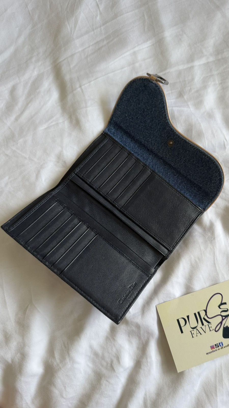 Dior Christian Dior Blue Denim Saddle Trifold Wallet Size ONE SIZE - 15 Thumbnail