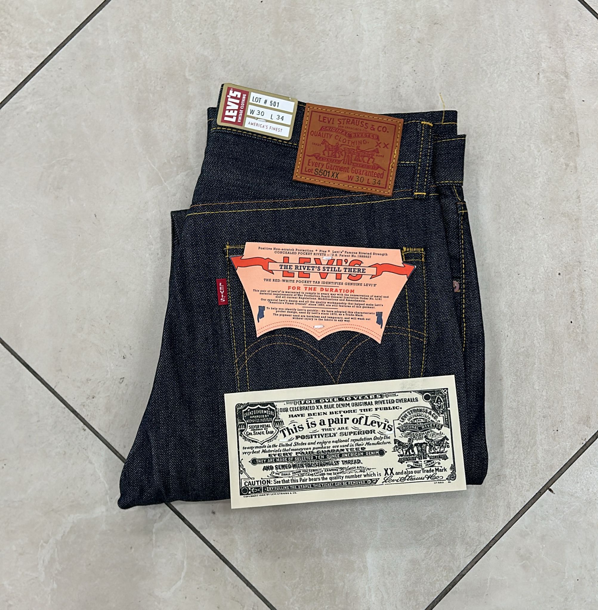 Levi's Vintage Clothing LVC Levi's Vintage Clothing 1944 S501 Perfect Imperfections Size US 30 / EU 46 - 1 Thumbnail