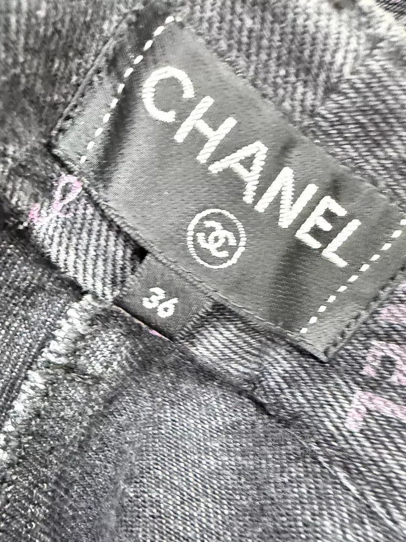 Chanel Chanel Letter graffiti denim wide-leg pants Size 24" / US 00 / IT 34 - 5 Thumbnail