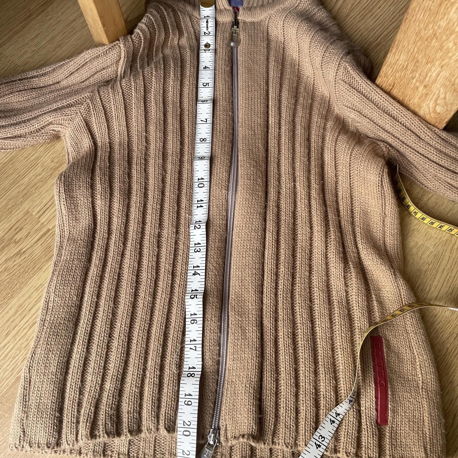 Designer Vintage 90s Prada Ribbed Collared Wool Zip Up Jacket Size M / US 6-8 / IT 42-44 - 9 Thumbnail