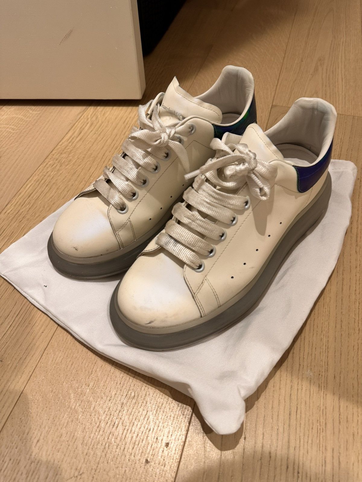 Alexander McQueen Oversized Iridescent Heel & Transparent Sole Sneakers Size US 10 / EU 43 - 1 Thumbnail