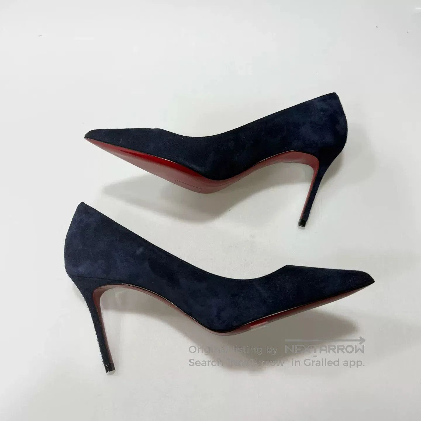 Christian Louboutin Christian Louboutin Blue Suede Heels. Size US 4.5 / IT 34.5 - 3 Thumbnail