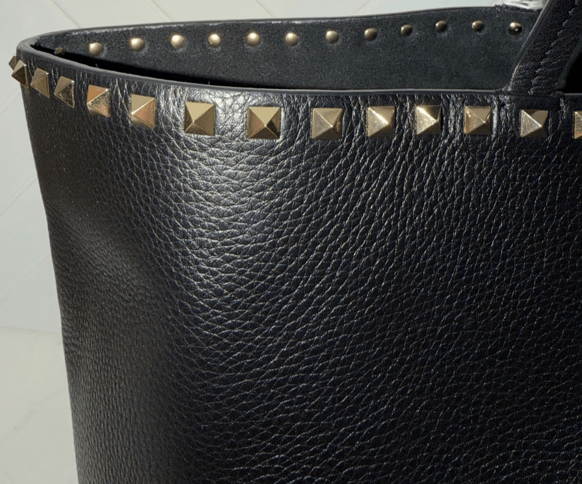 Valentino Valentino Garavani Rockstud Leather Gold Tote Shoulder Bag Size ONE SIZE - 8 Thumbnail