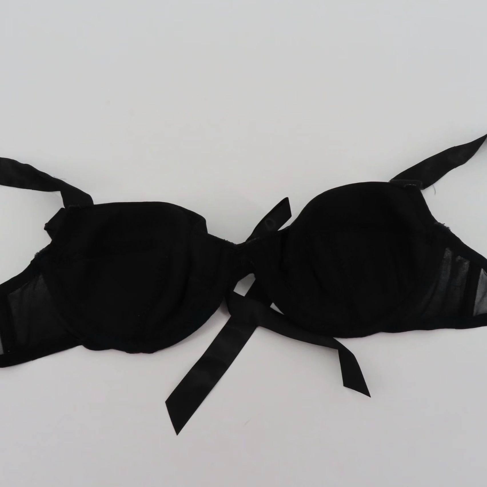 Vintage Frederick's of Hollywood Womens Medium Black Purple Floral Lace Satin Bow Bra Balconette M Underwire Nylon"} Size ONE SIZE - 7 Thumbnail