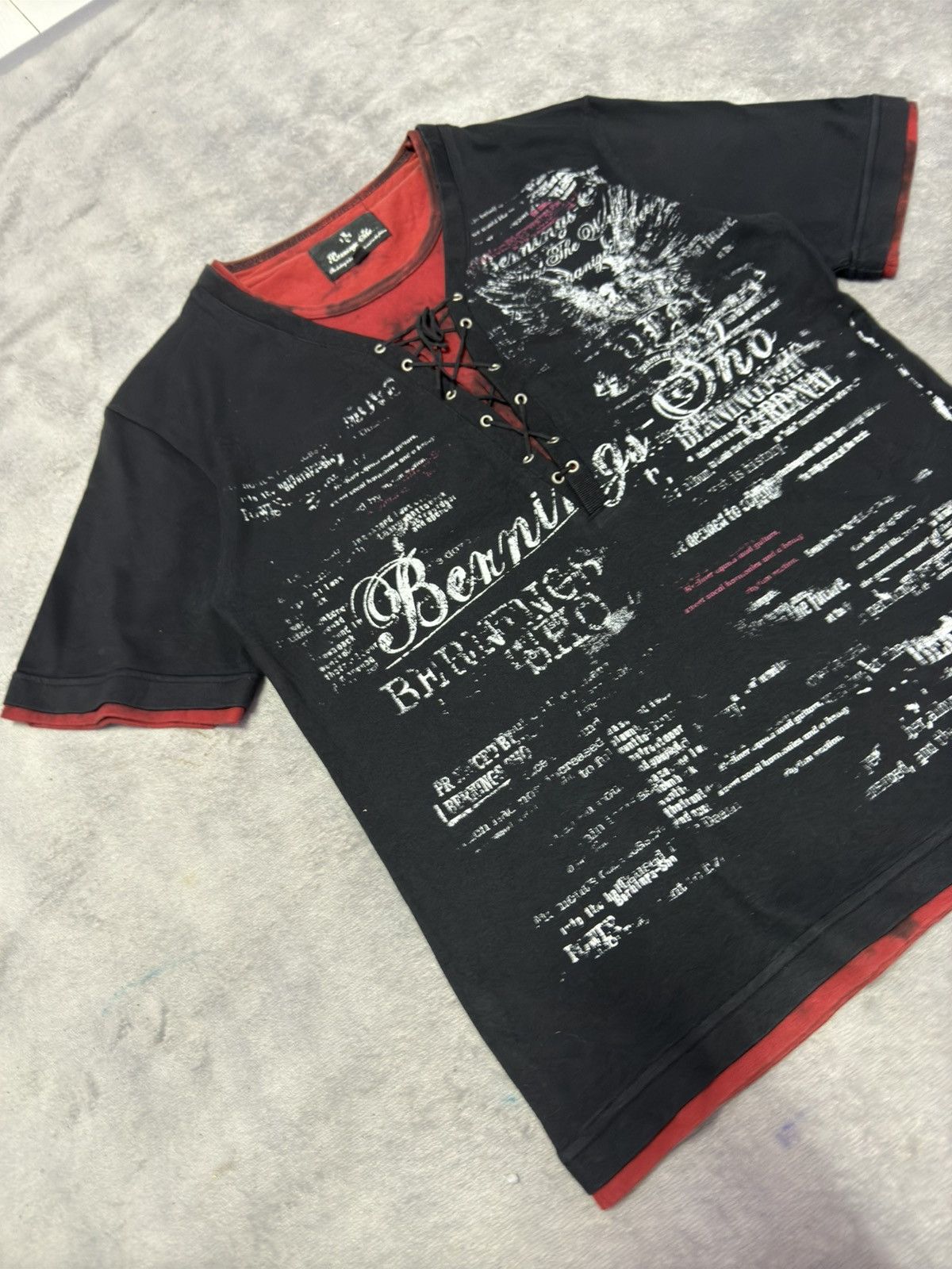 If Six Was Nine 2000s Burning Sho Lace-up Gothic Punk Layered Tshirt Size US S / EU 44-46 / 1 - 10 Thumbnail