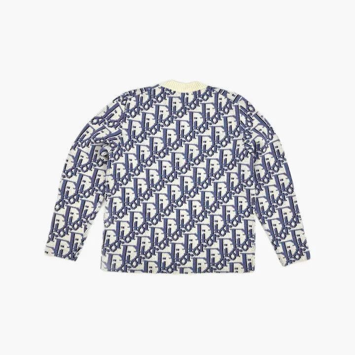 Dior Dior Dior x Stussy Blue Long Sleeve Cashmere Sweater 0079- Size US M / EU 48-50 / 2 - 2 Thumbnail