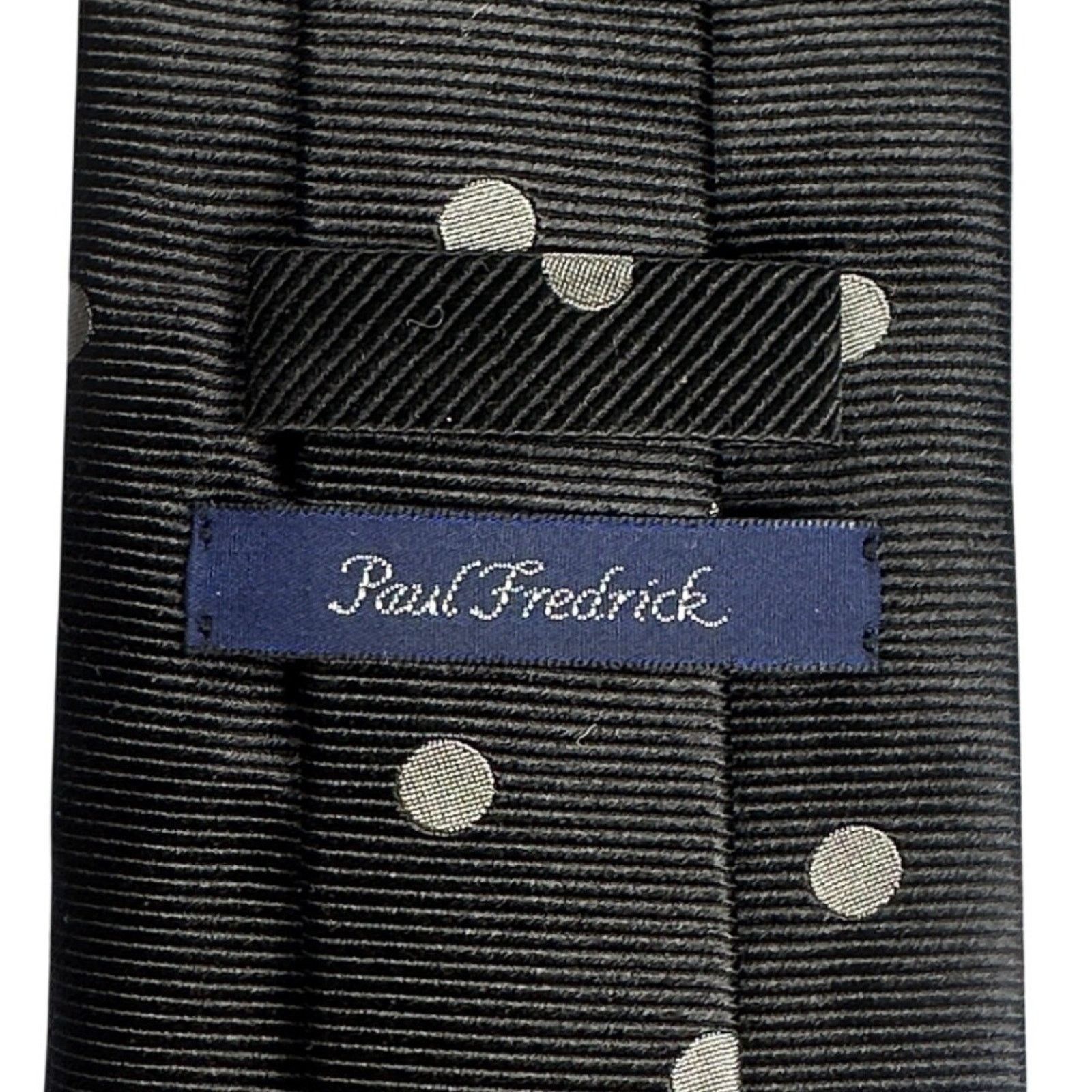 Paul Fredrick Paul Fredrick Mens Black Polka Dot Silk Tie NWT Size ONE SIZE - 4 Thumbnail