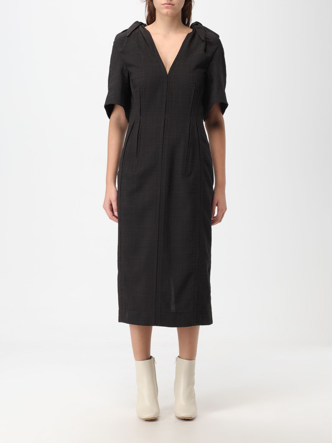 Bottega Veneta Dress Woman Coffee