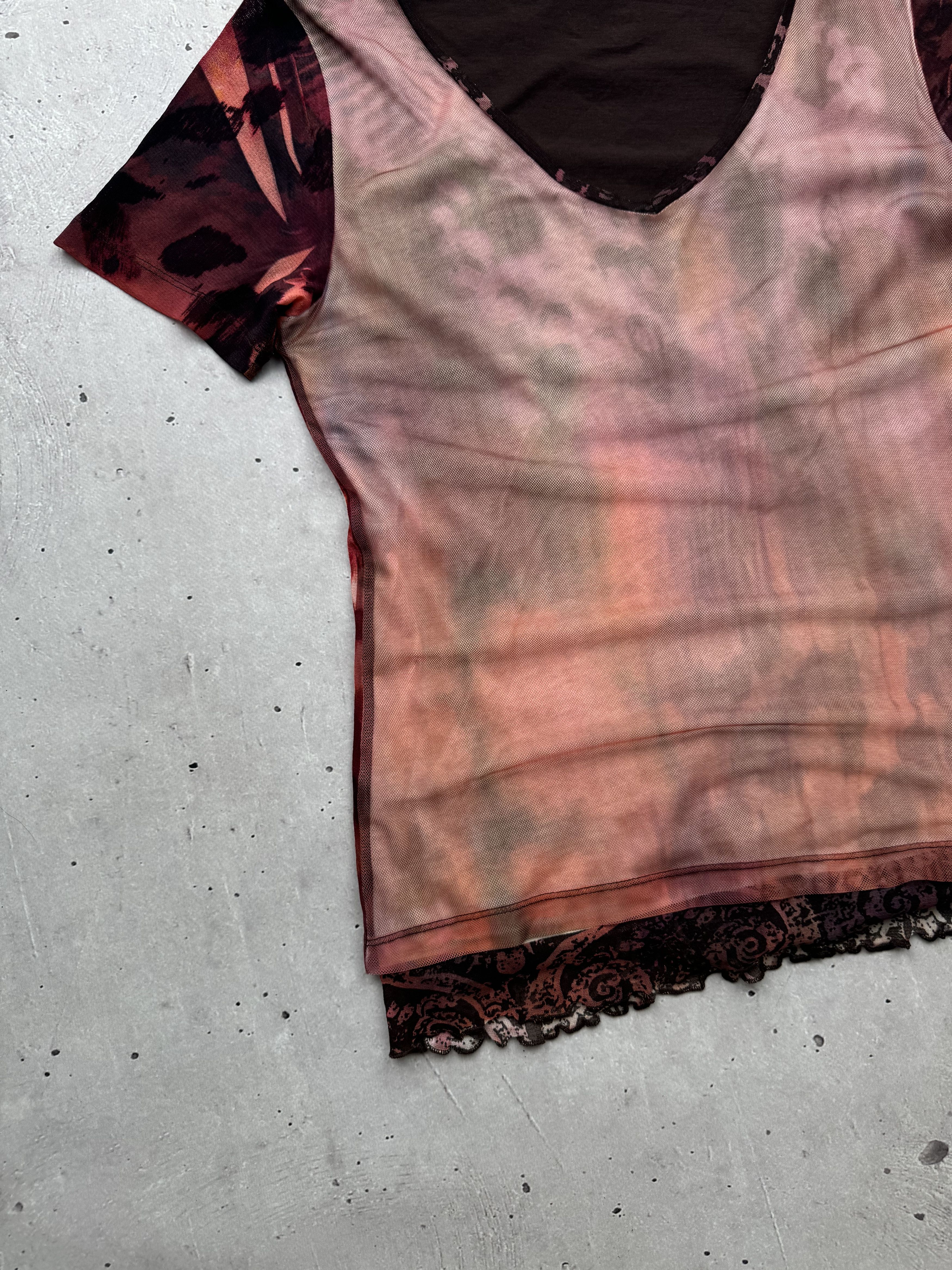 Japanese Brand × Vintage Vintage Printed Mesh Amazing T-Shirt Gaultier Style Size M / US 6-8 / IT 42-44 - 2 Thumbnail