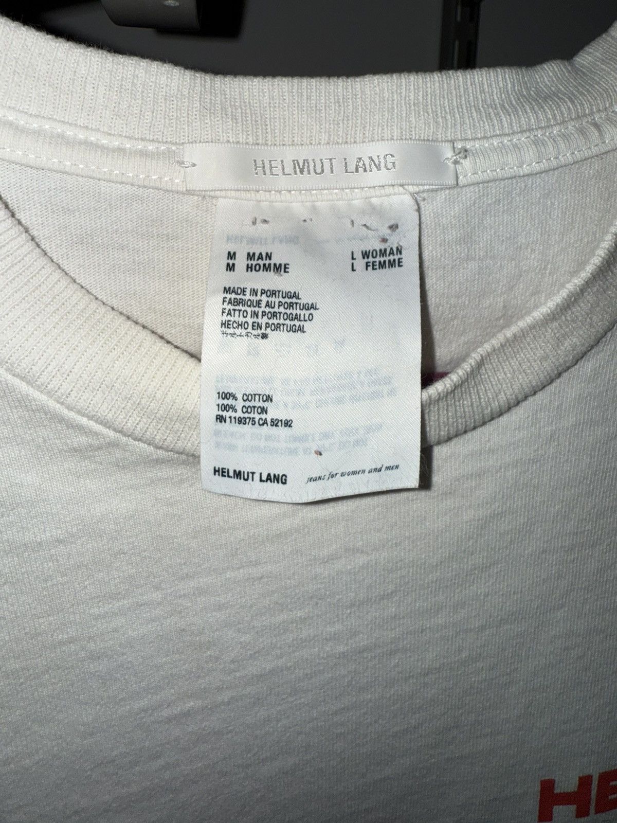 Helmut Lang Helmut Lang “In Lang We Trust” T-Shirt Size US S / EU 44-46 / 1 - 7 Thumbnail