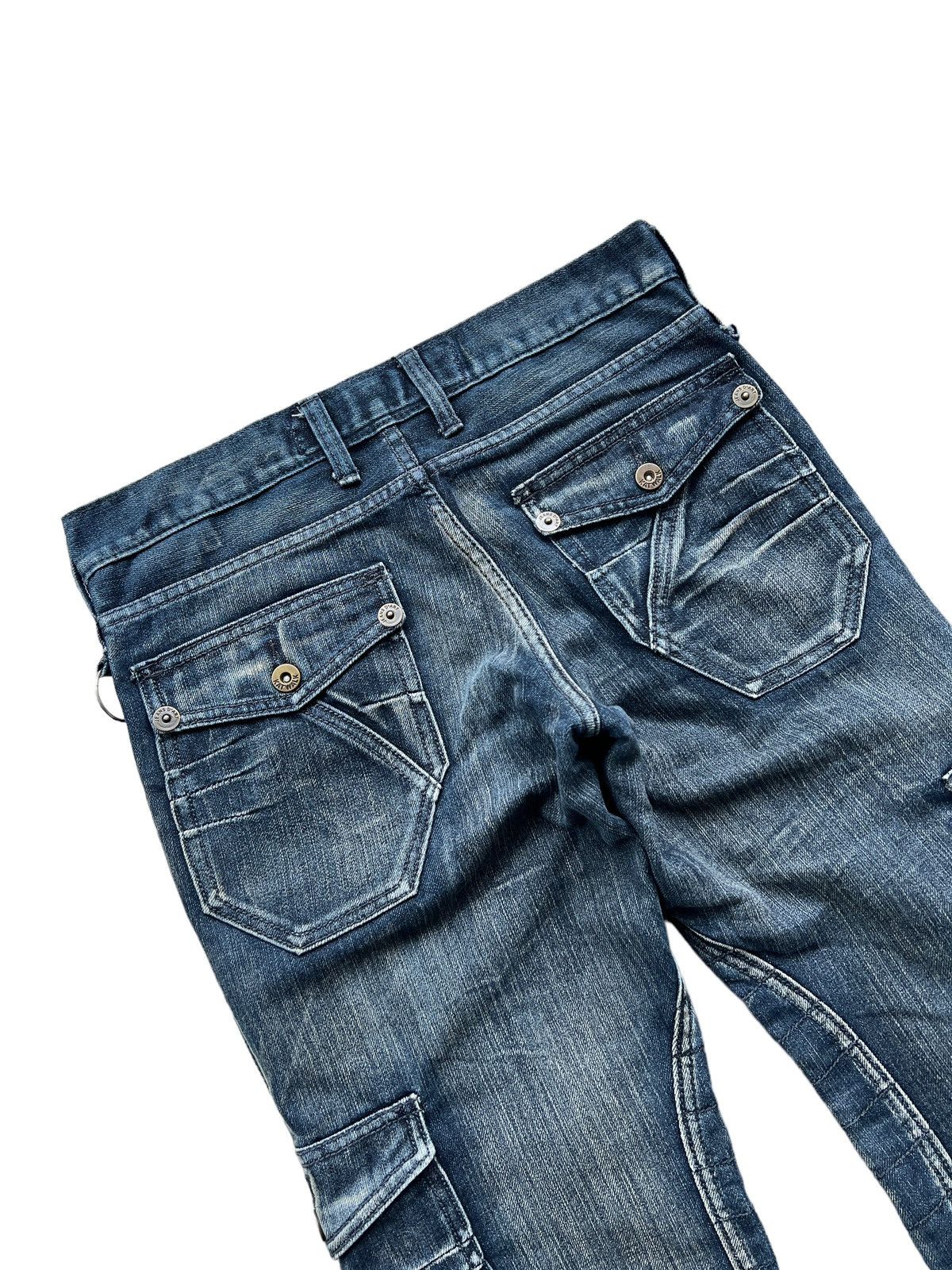 20471120 Jeans De Art 🇯🇵 Cyberpunk Multipocket Flare Denim Cargo Size US 33 - 5 Thumbnail