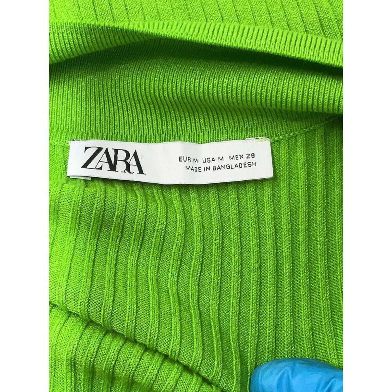 Zara Zara Green Button up Collared Knit Dress Size M / US 6-8 / IT 42-44 - 4 Thumbnail